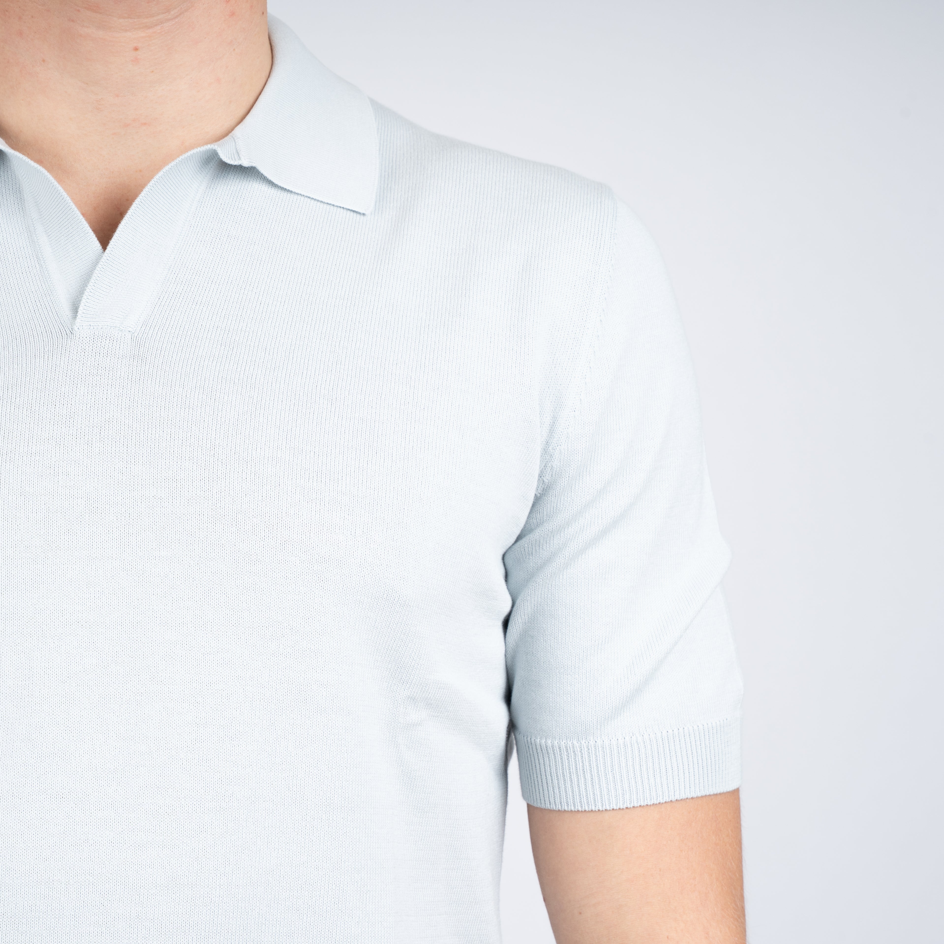 Gran Sasso Buttonless Polo Lichtgrijs | Egyptian Cotton