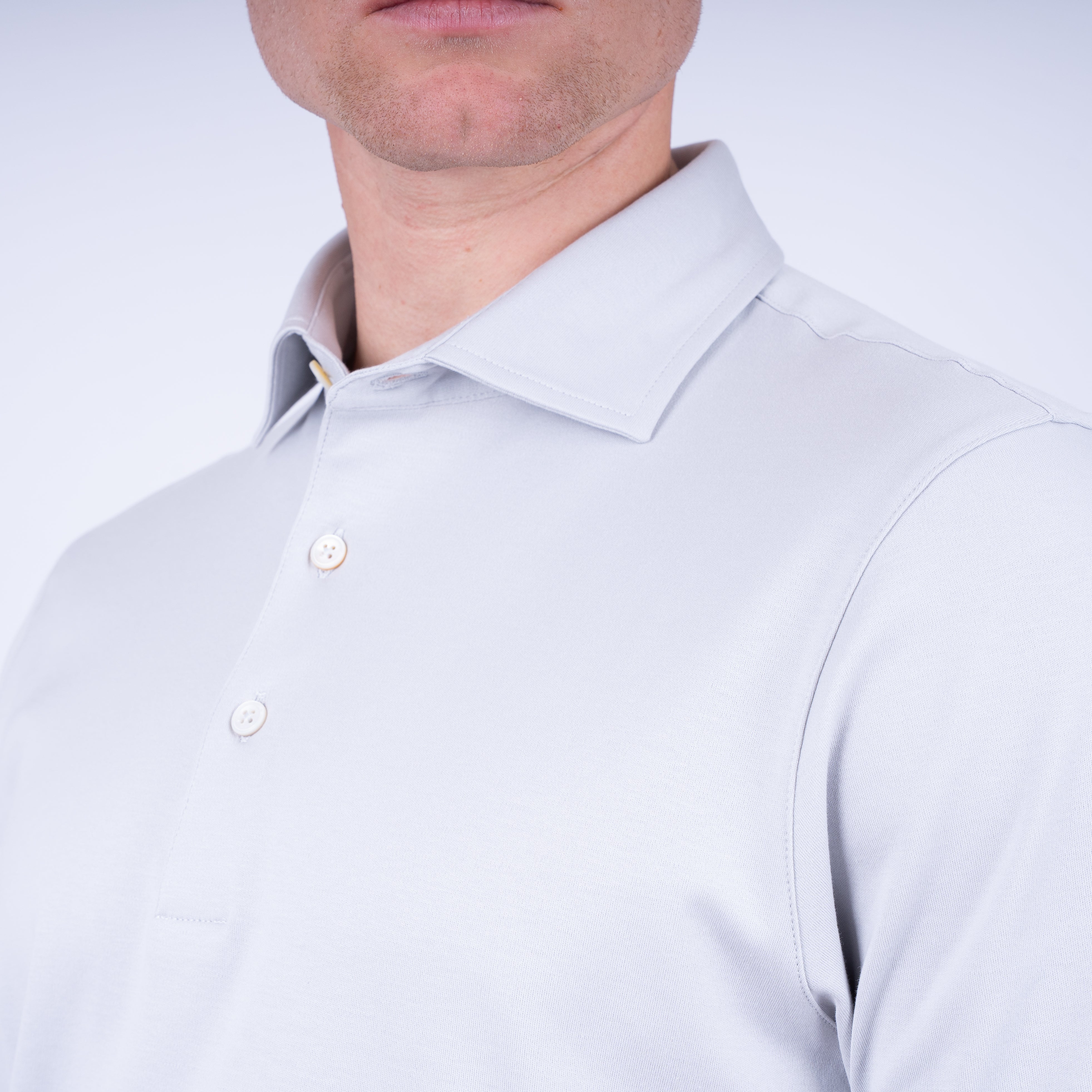 Gran Sasso Polo Grijs | Mercerized Cotton