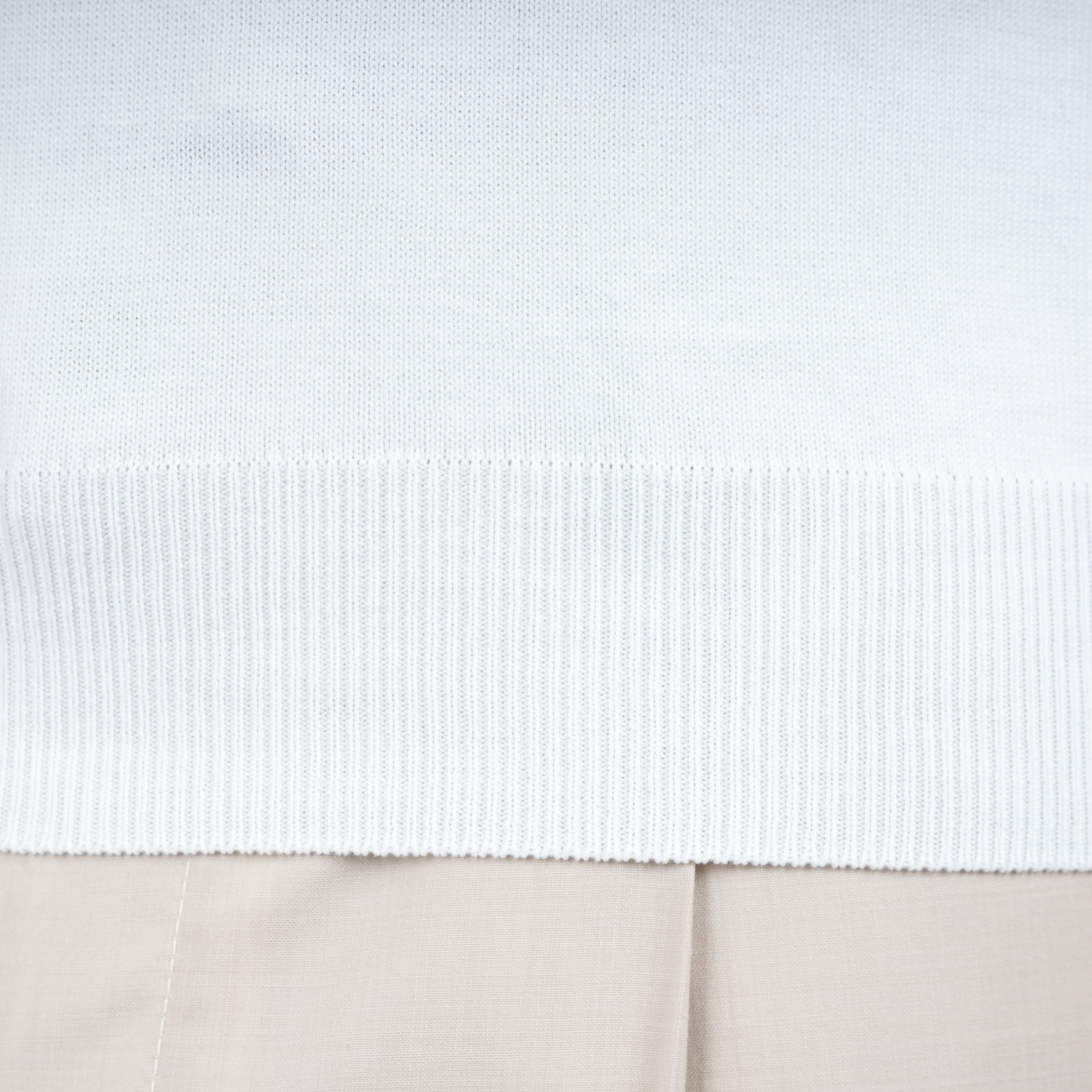 Gran Sasso Buttonless Polo Wit | Egyptian Cotton