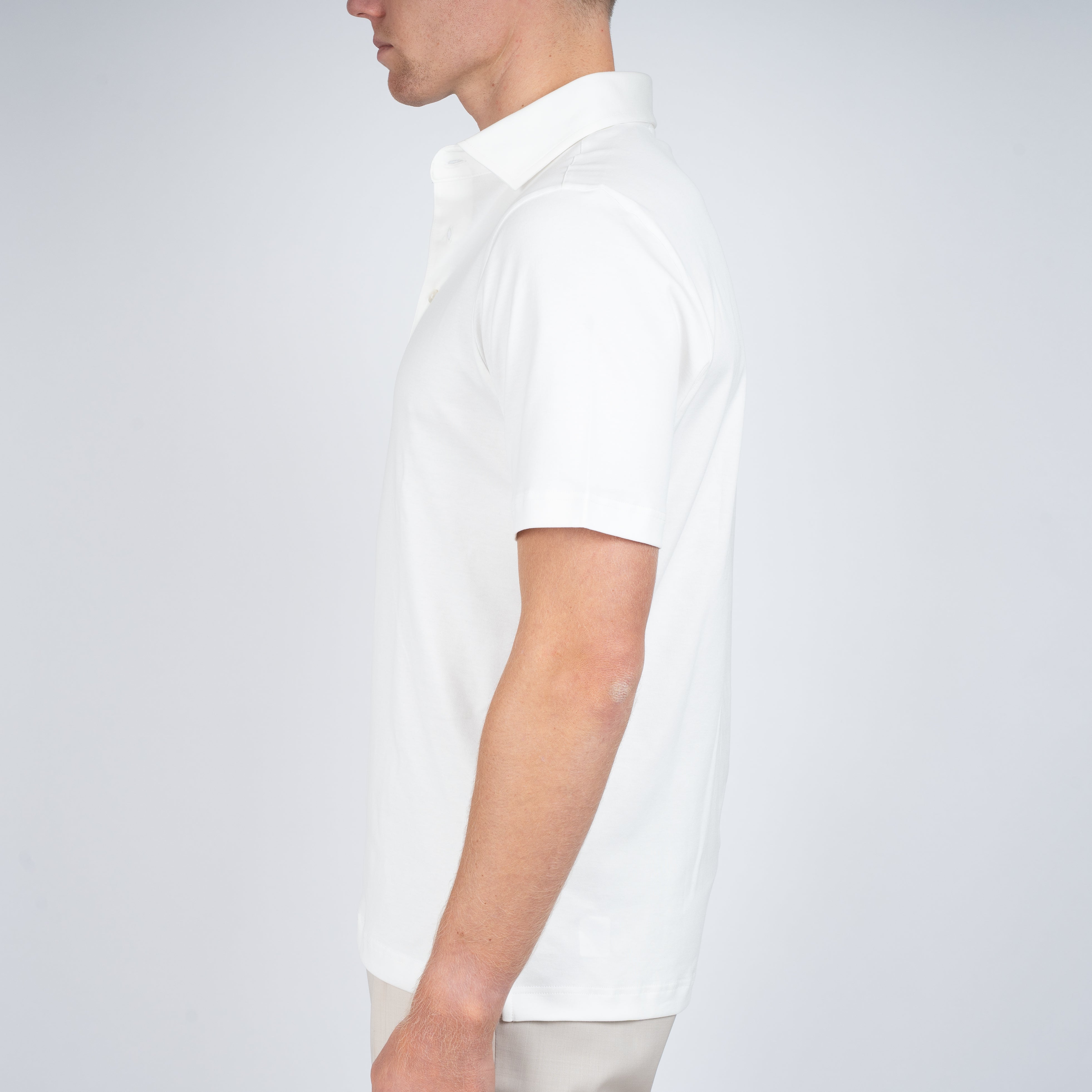 Gran Sasso Polo Wit | Mercerized Cotton