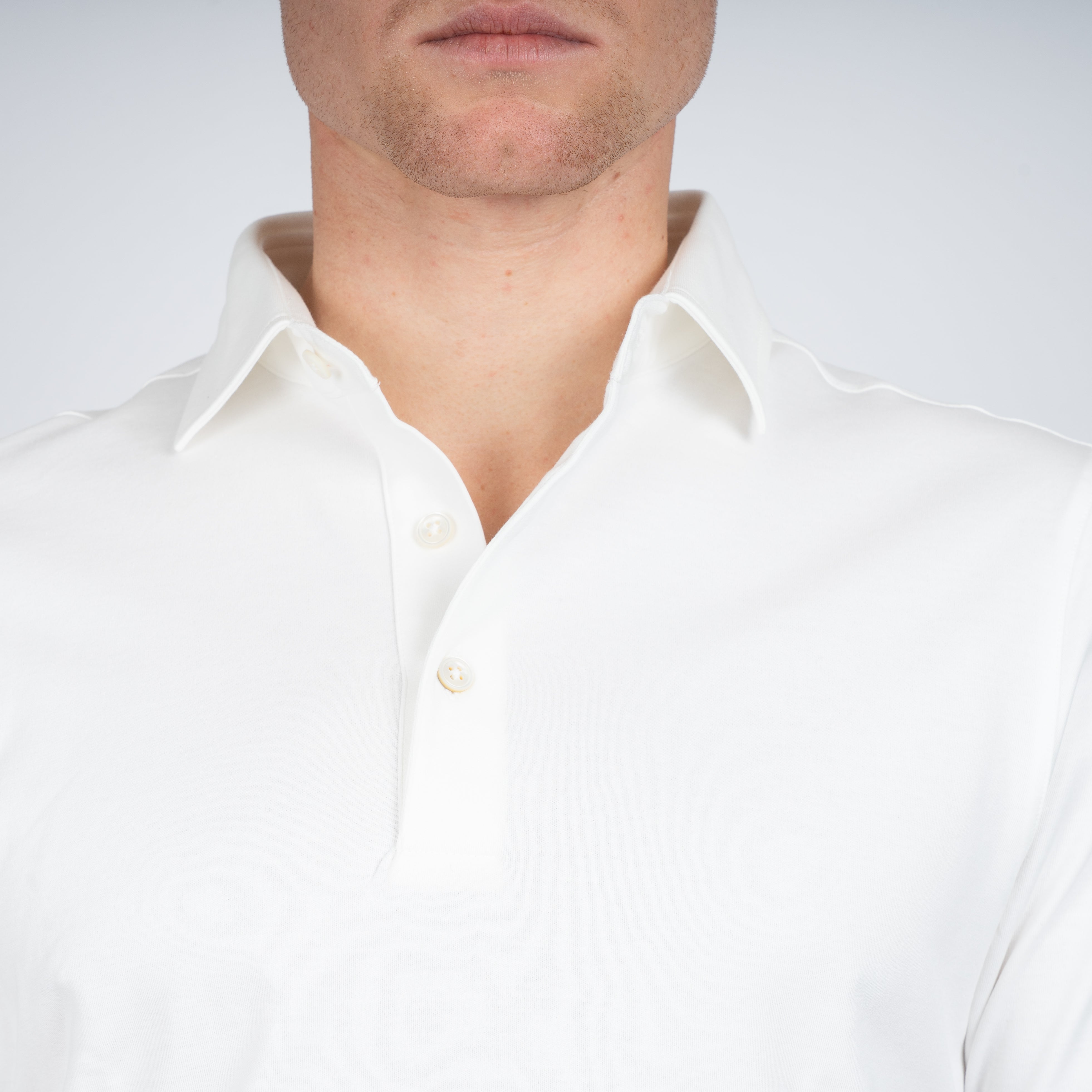 Gran Sasso Polo Wit | Mercerized Cotton