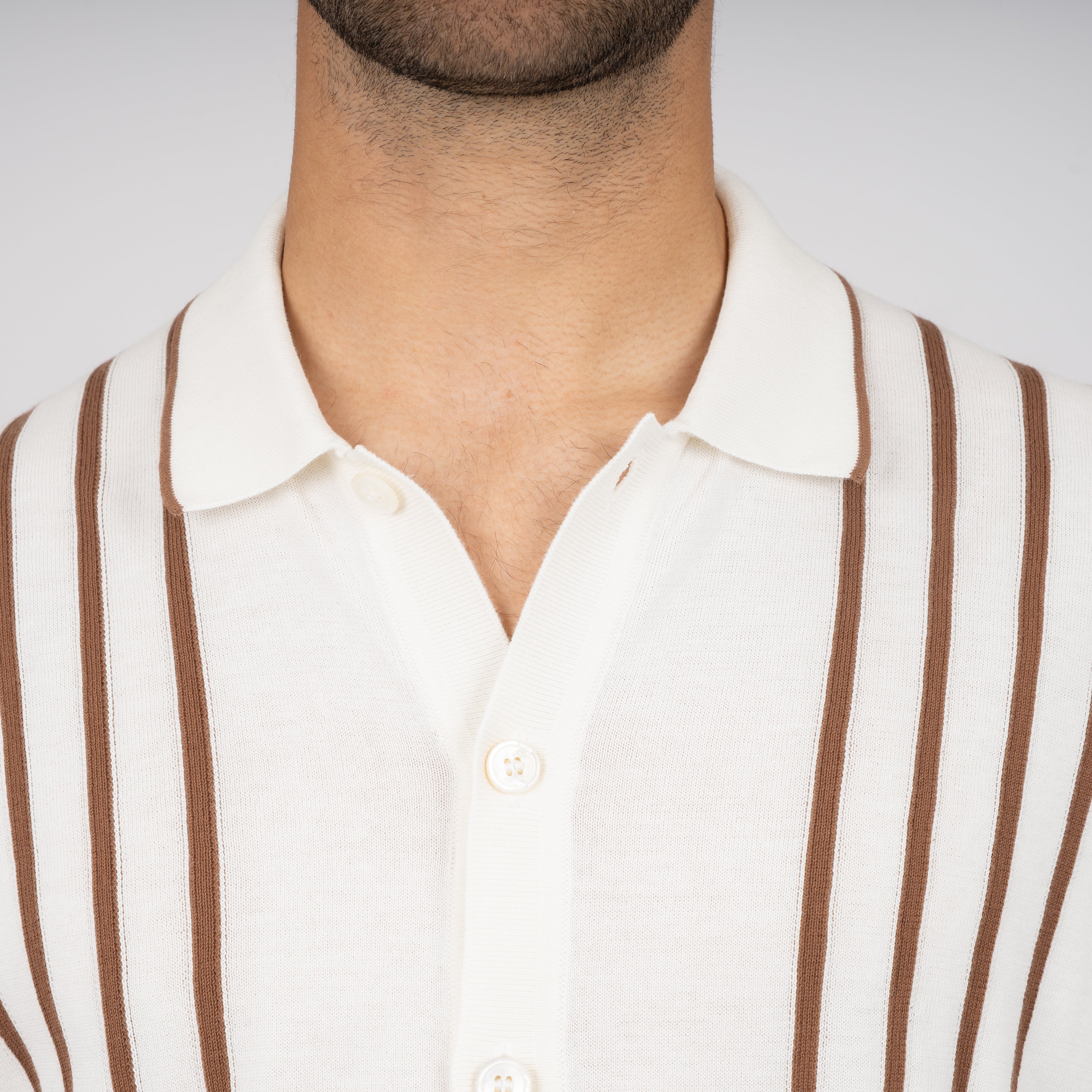 Gran Sasso Doorknoop Polo Off-White | Organic Cotton