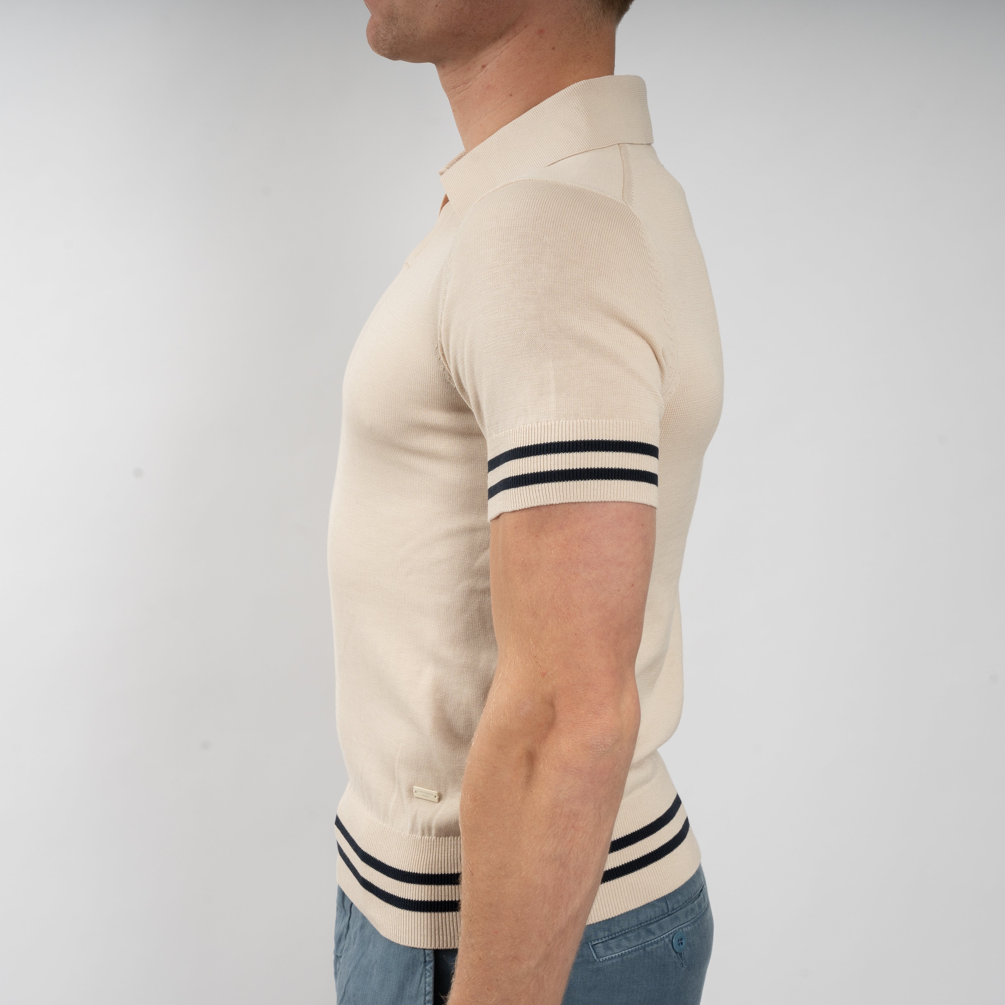 SEVEN DIALS Buttonless Polo Beige | Fido