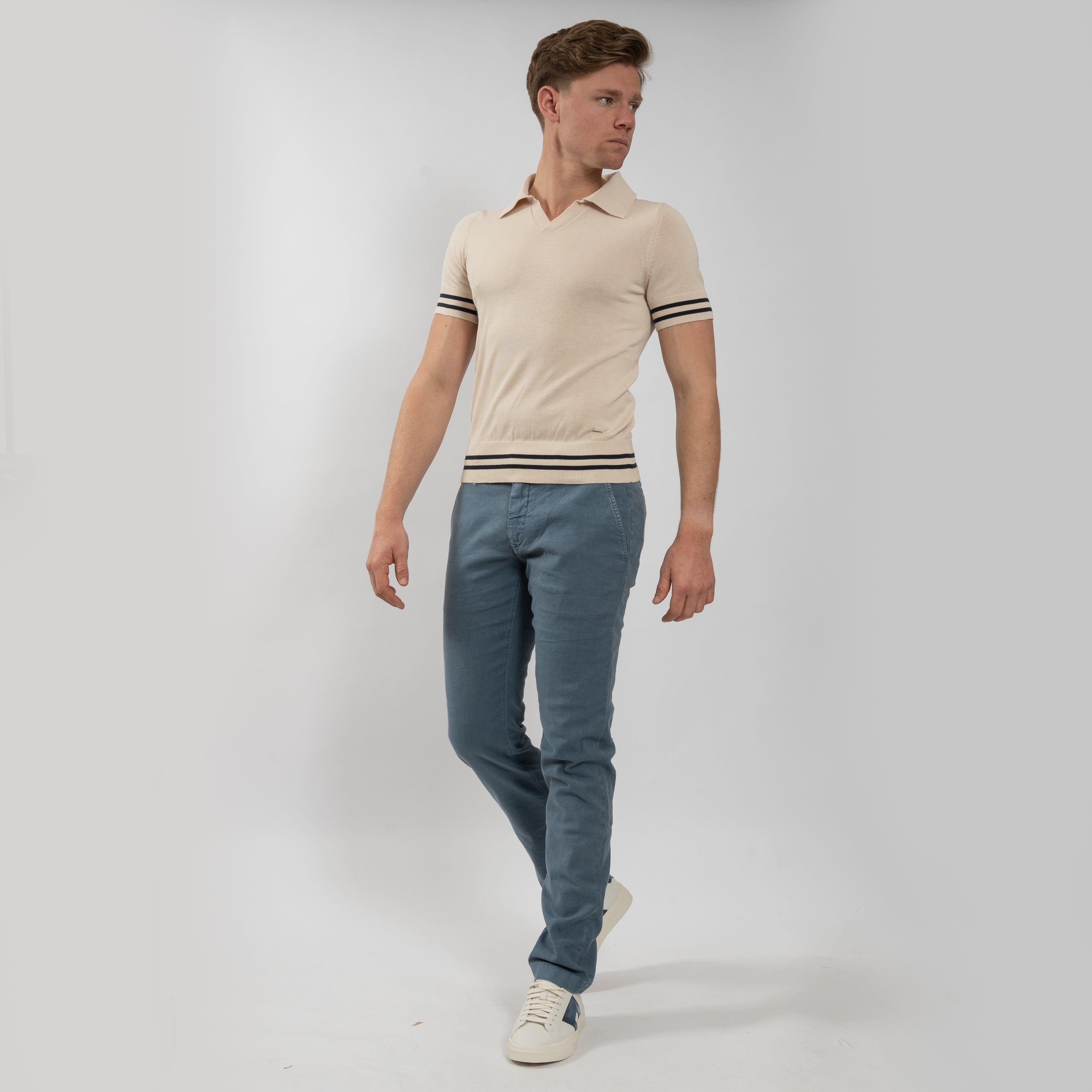 SEVEN DIALS Buttonless Polo Beige | Fido