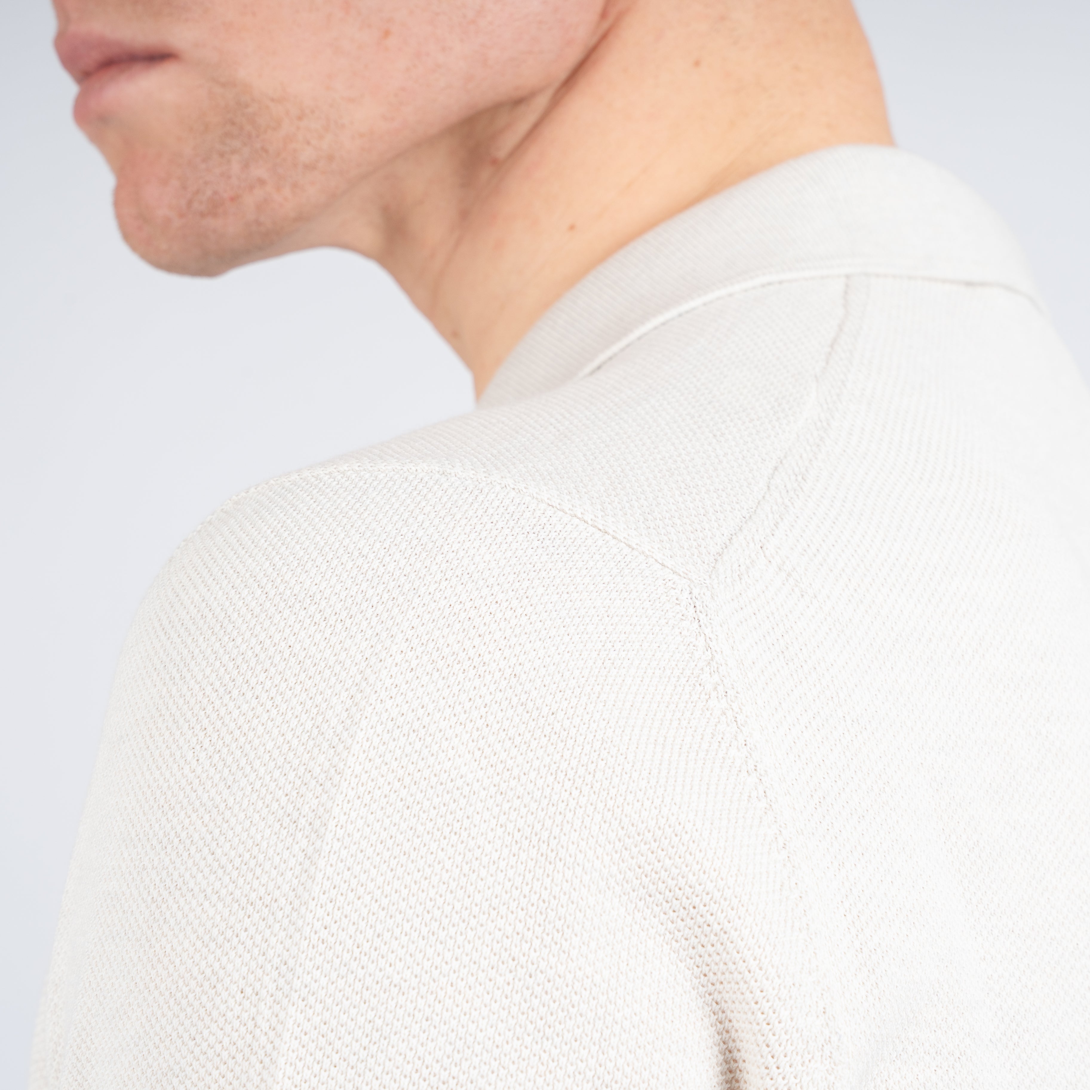 Gran Sasso Polo Buttonless Kraag Off-White | Fresh Cotton