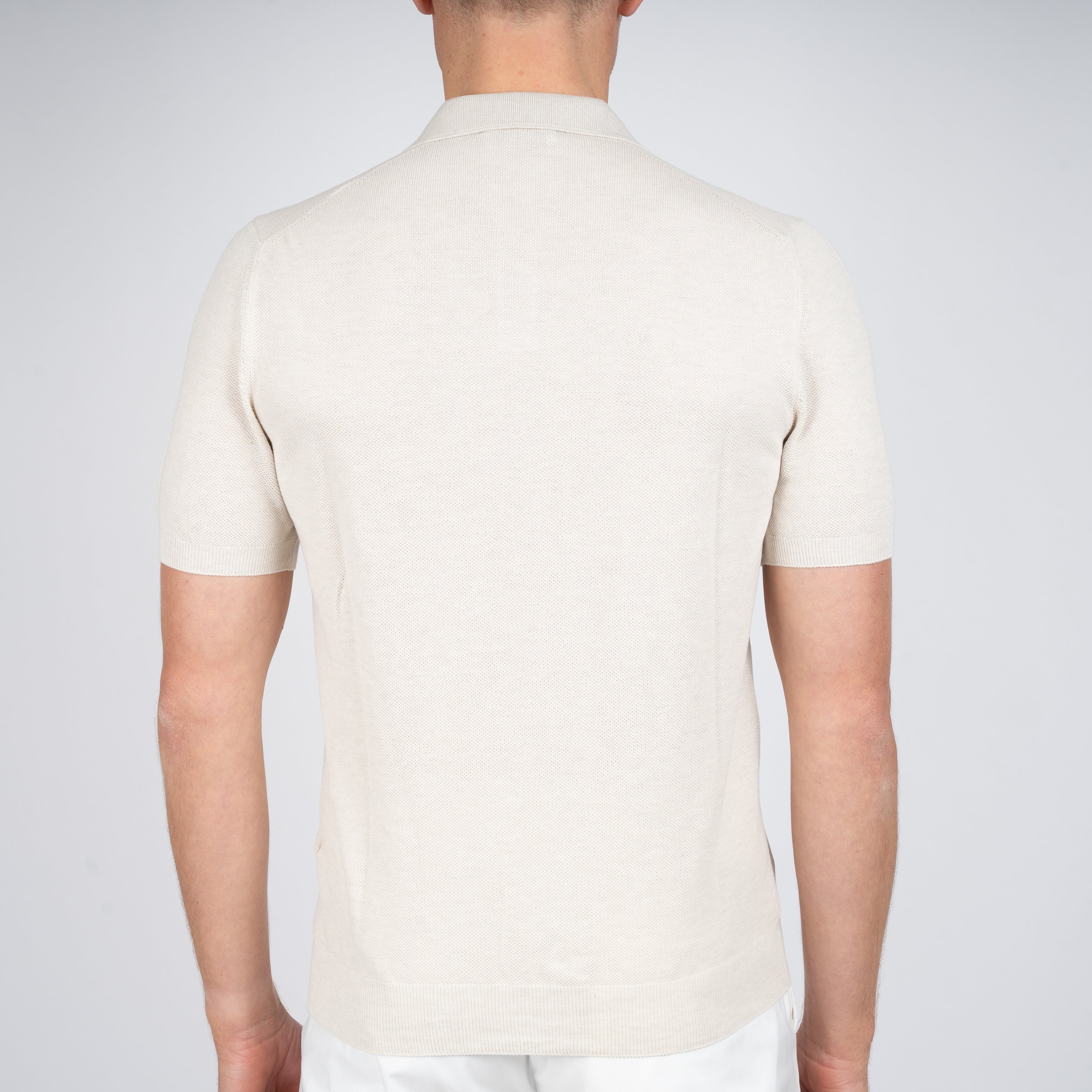 Gran Sasso Polo Buttonless Kraag Off-White | Fresh Cotton