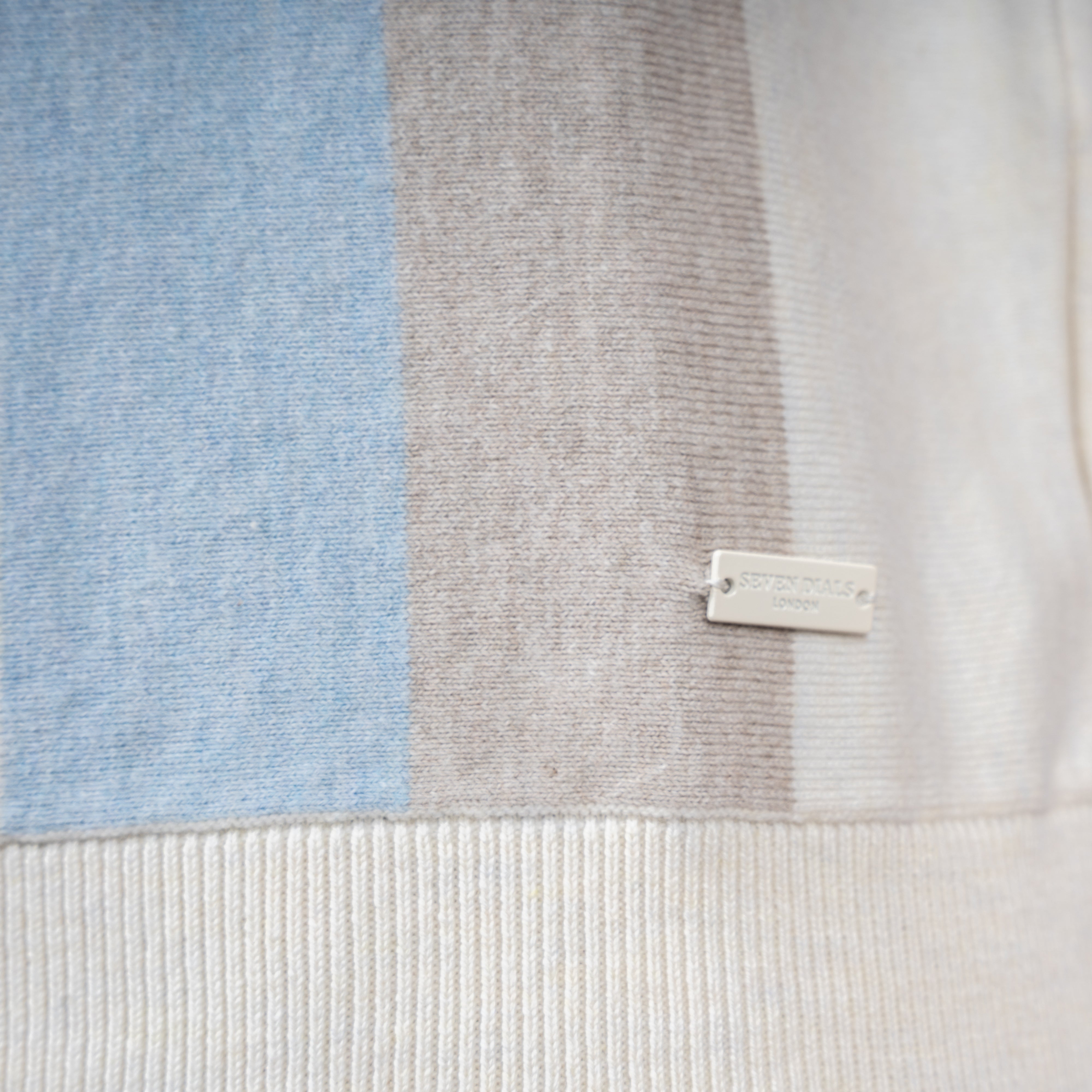 SEVEN DIALS Polo met Rits Creme / Lichtblauw | Fry