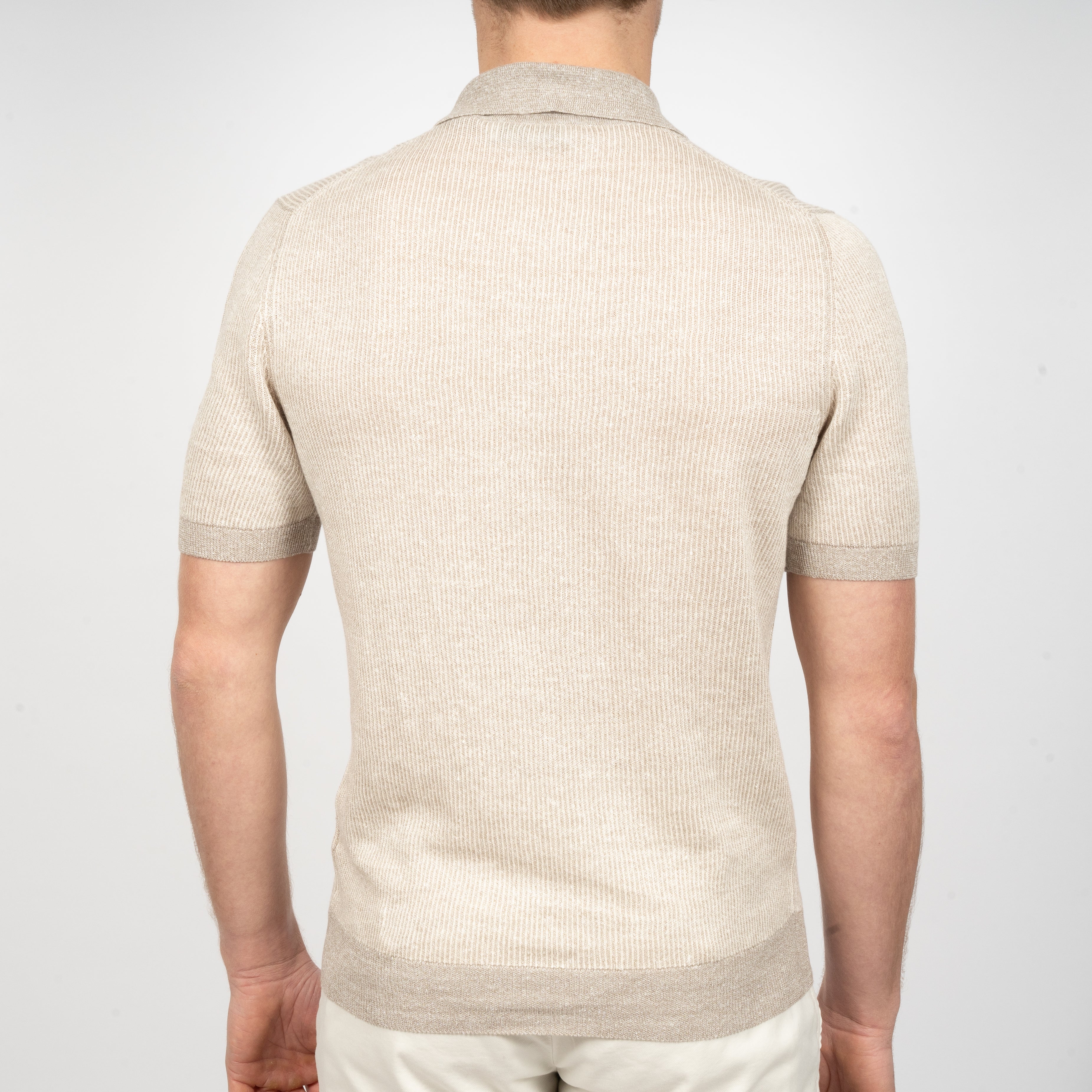 Gran Sasso Polo met Rits Beige | Linnen & Cotton