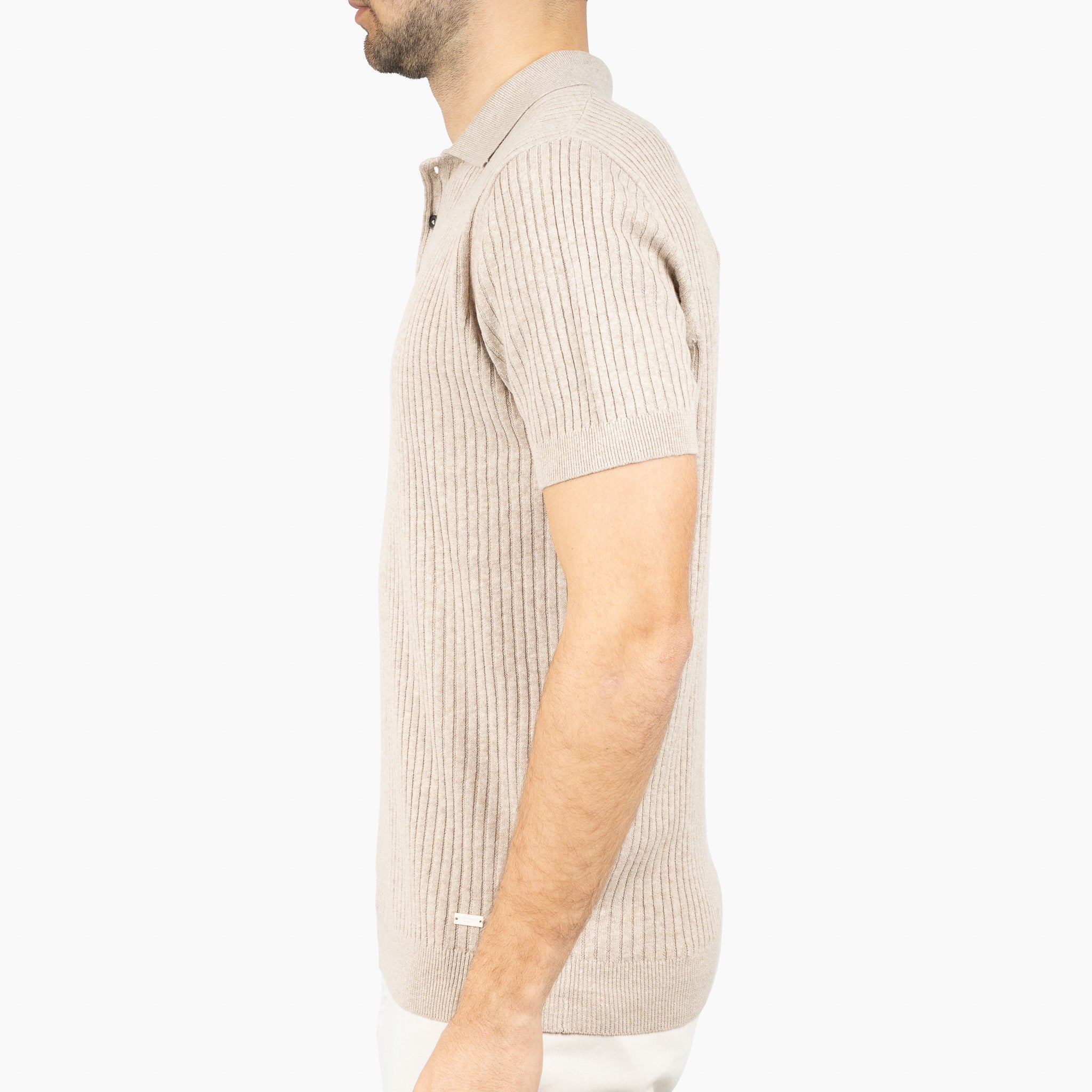 SEVEN DIALS Gebreide Polo Beige | Rio