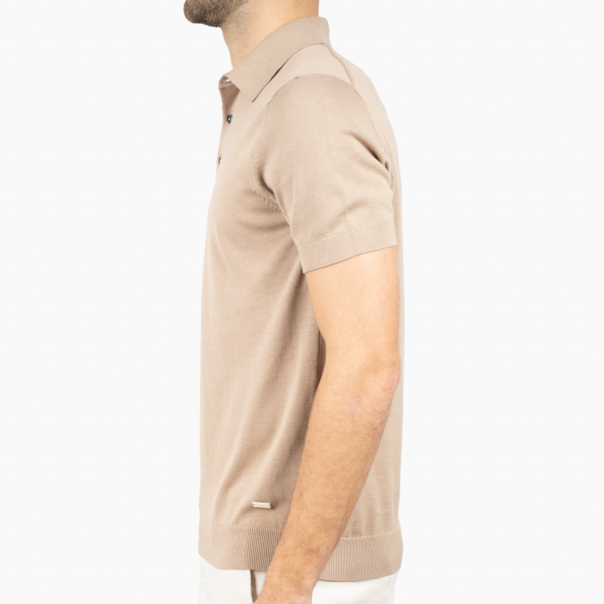 SEVEN DIALS Gebreide Polo Zand | Fillin