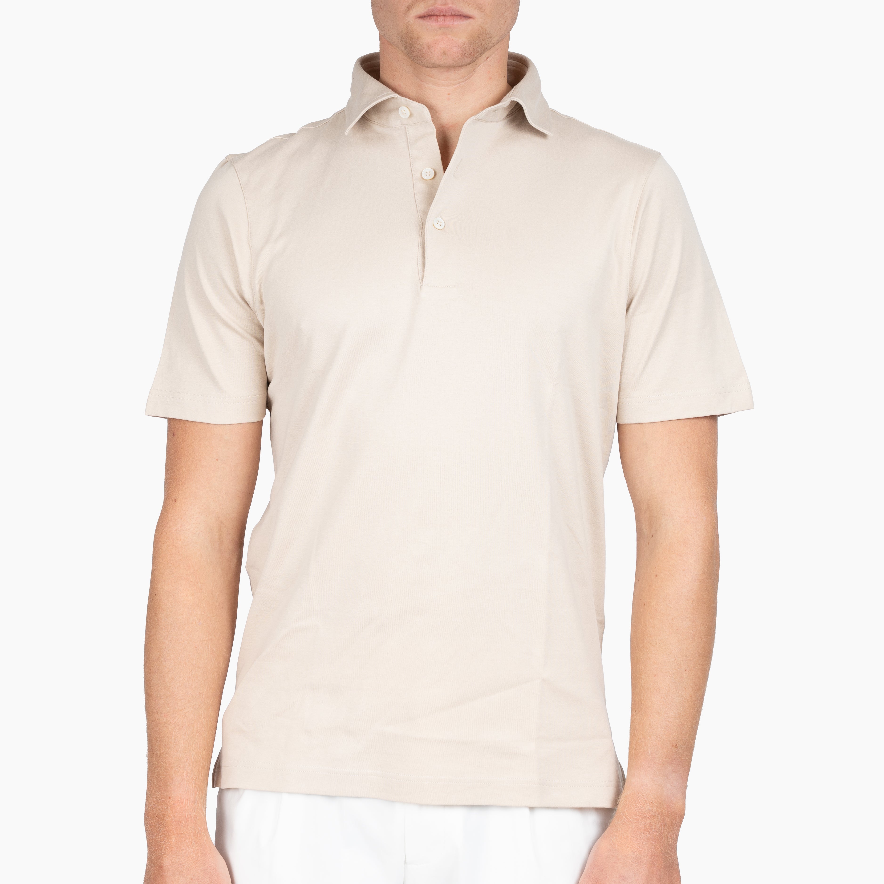 Gran Sasso Polo Beige | Mercerized Cotton