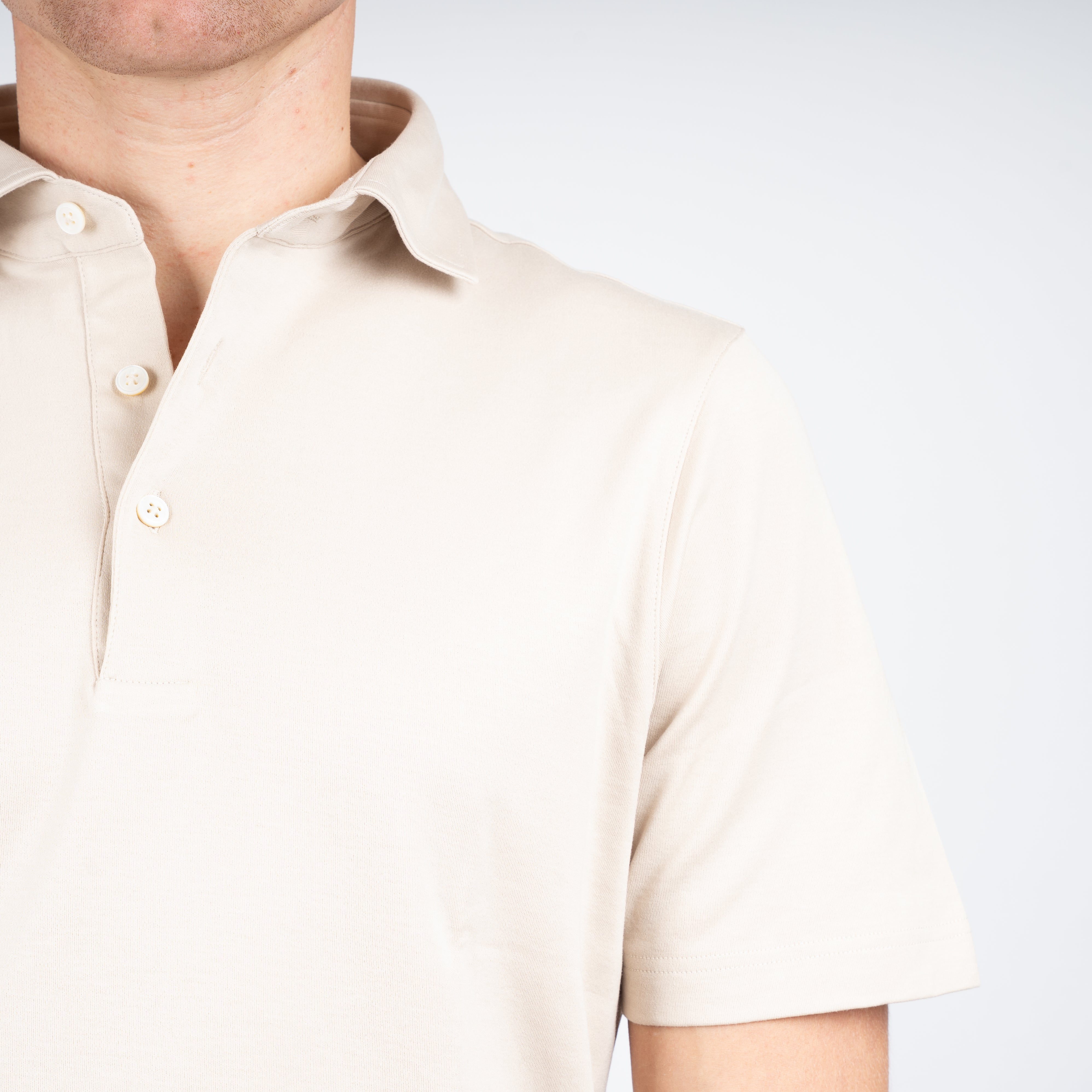 Gran Sasso Polo Beige | Mercerized Cotton
