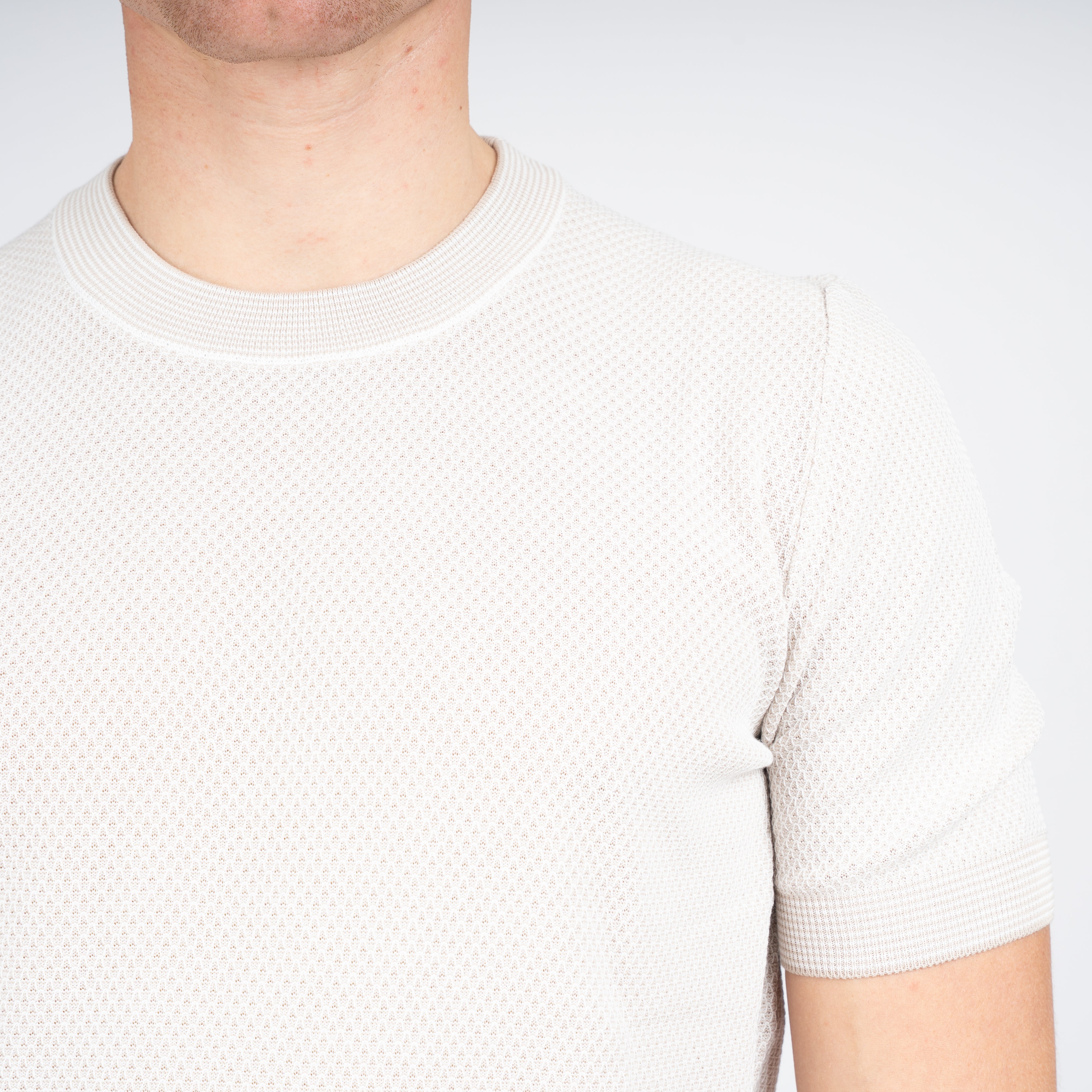 Gran Sasso Gebreid T-Shirt Beige | Fresh Cotton