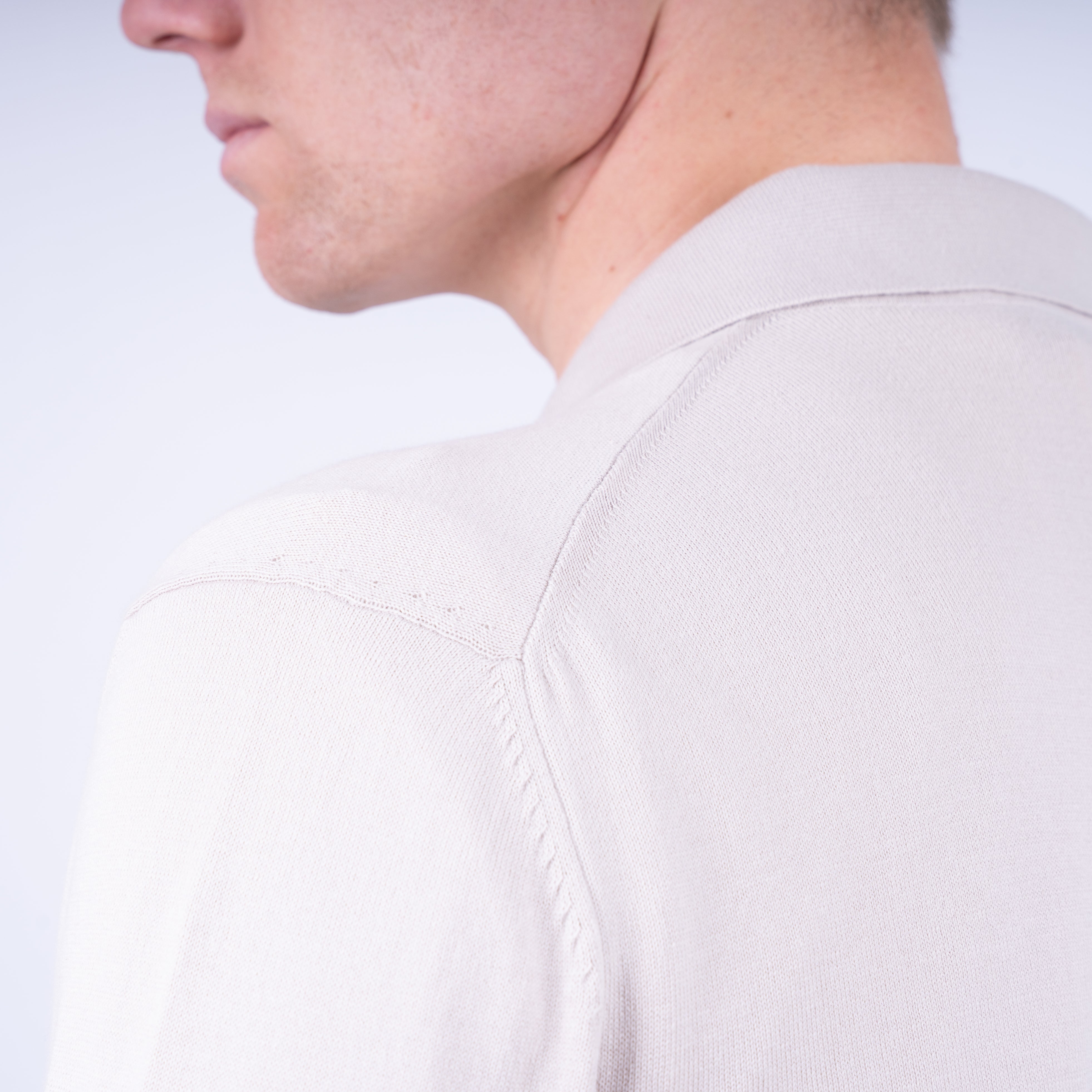 Gran Sasso Gebreid Knoopvest Beige | Organic Cotton