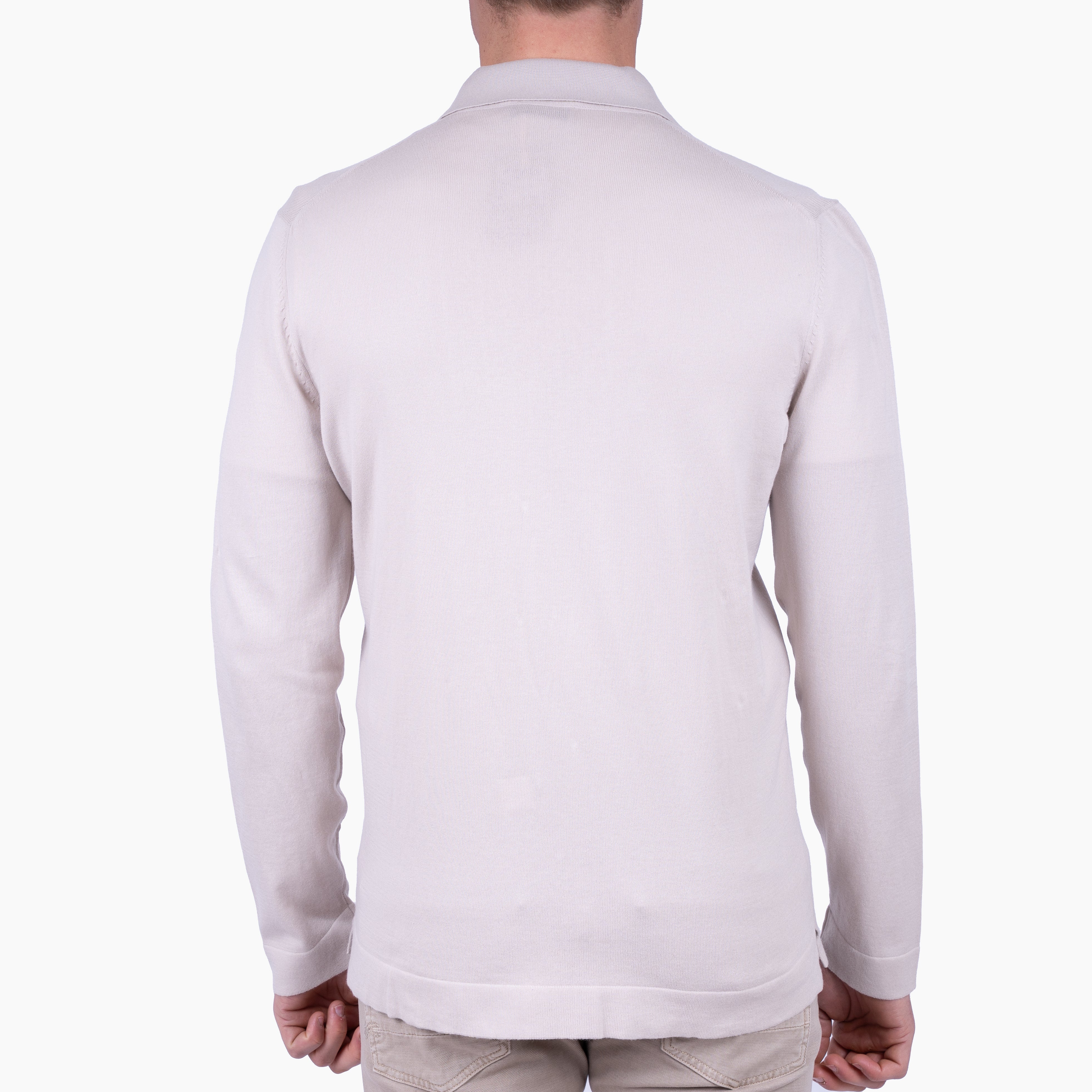 Gran Sasso Gebreid Knoopvest Beige | Organic Cotton