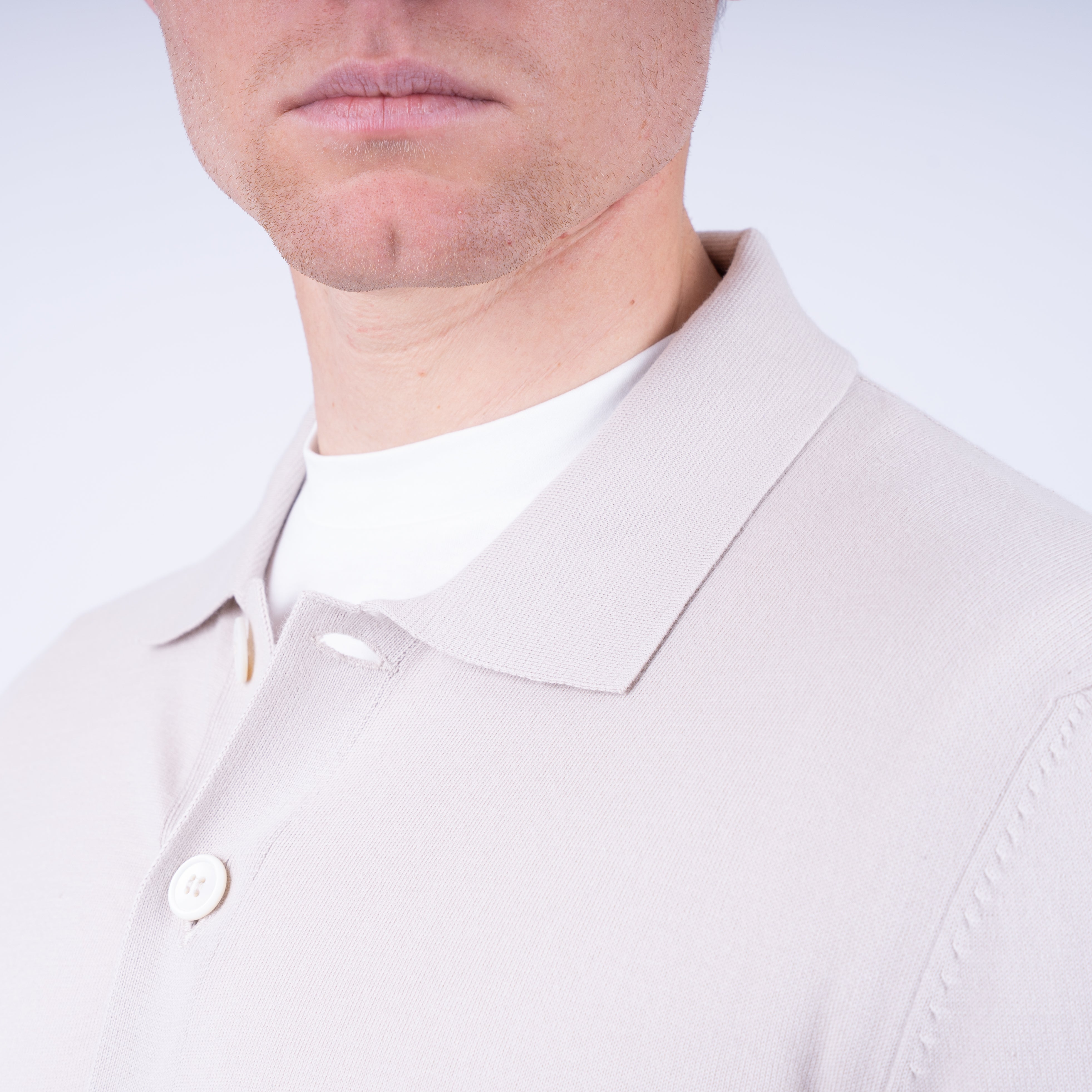 Gran Sasso Gebreid Knoopvest Beige | Organic Cotton