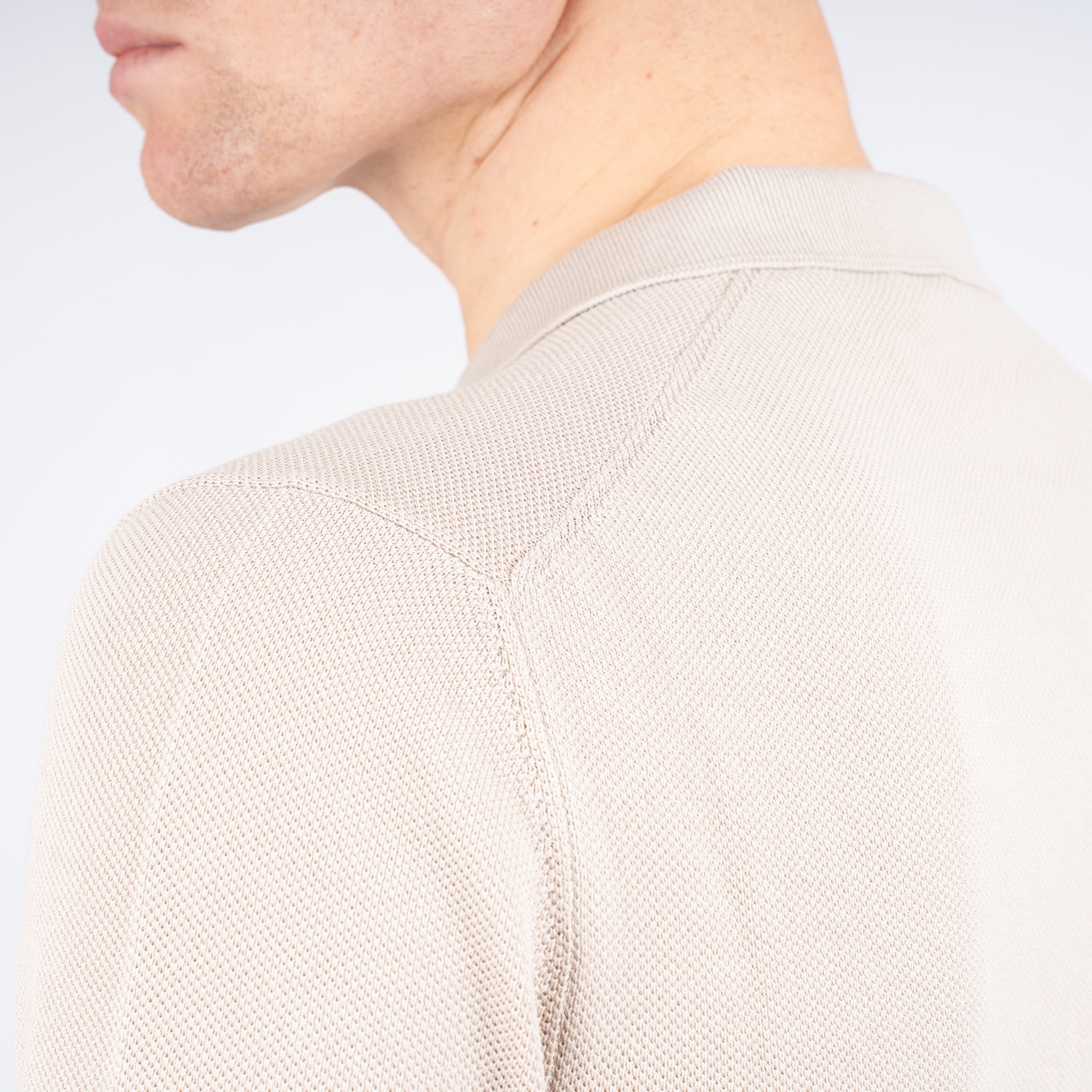 Gran Sasso Polo Buttonless Kraag Beige | Fresh Cotton