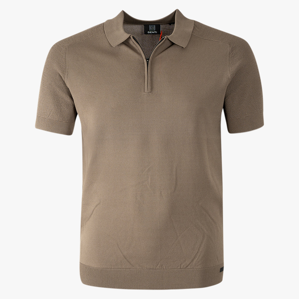 Genti Zip-Polo Bruin | Cool Dry