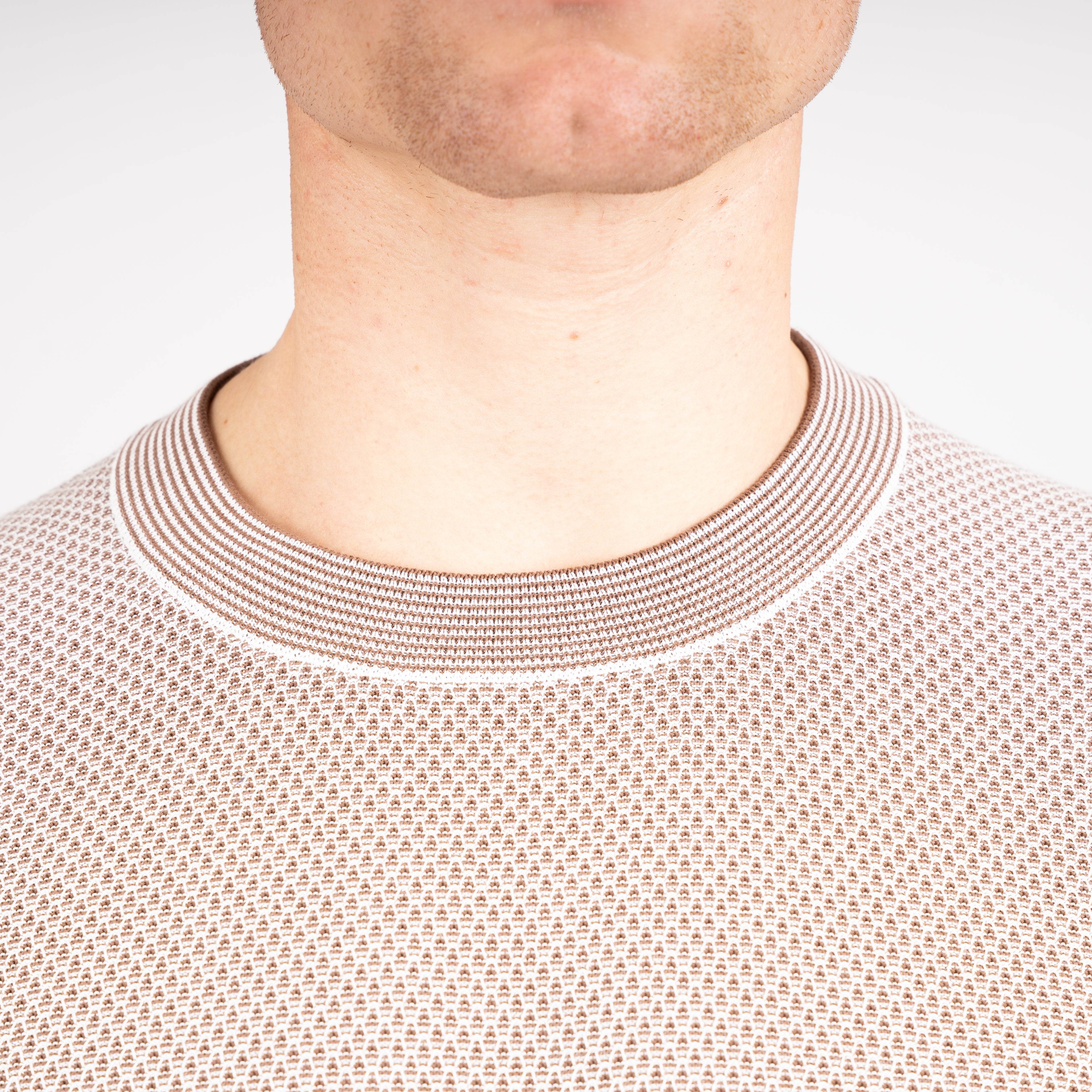 Gran Sasso Gebreid T-Shirt Taupe | Fresh Cotton