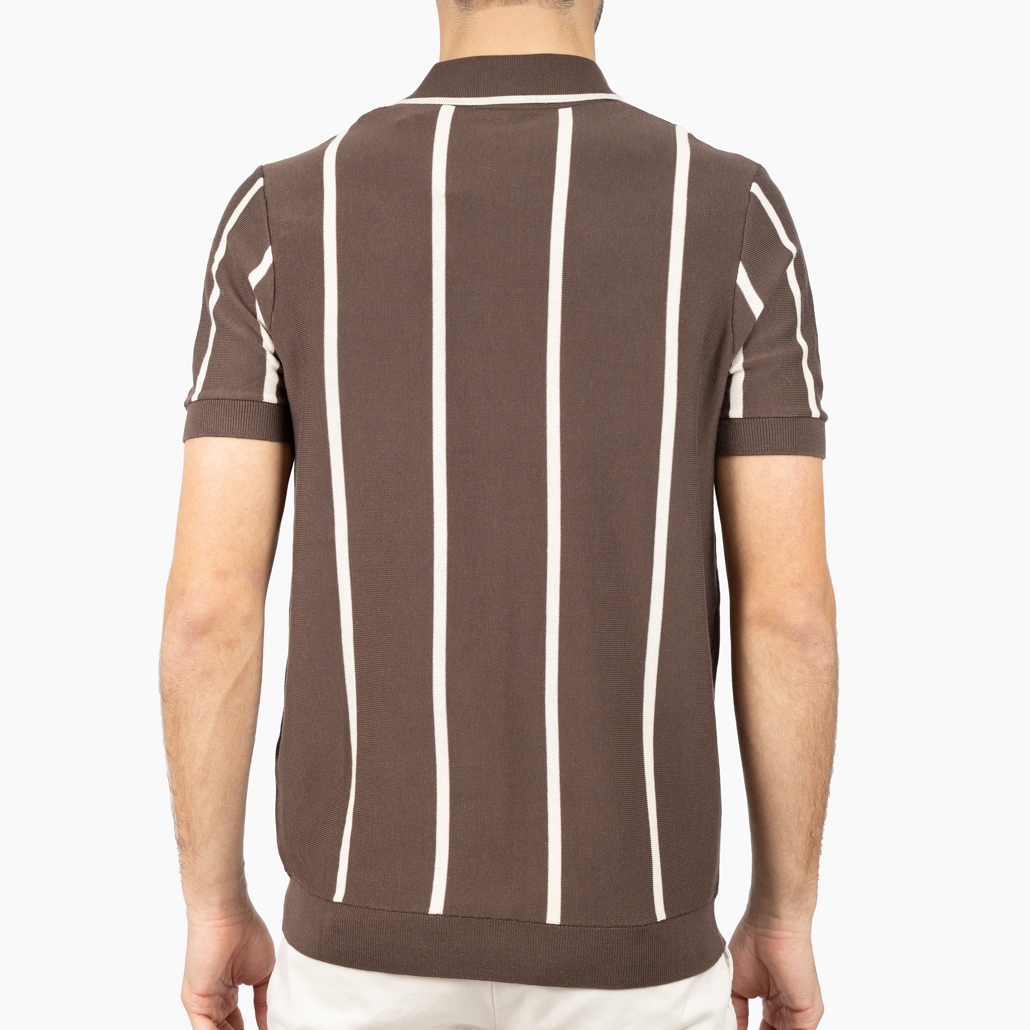 SEVEN DIALS Gebreide Polo Bruin | Rayan