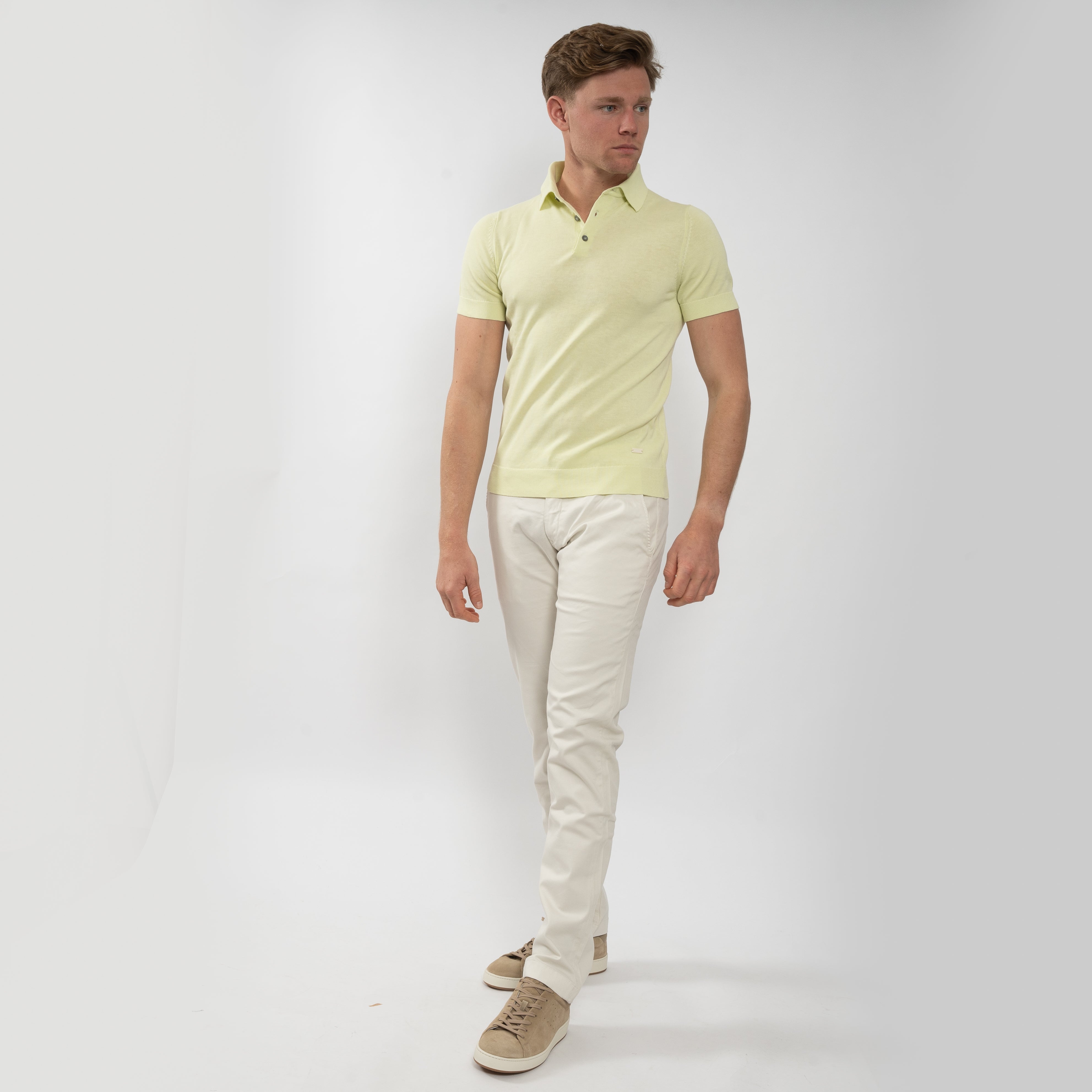 SEVEN DIALS Gebreide Polo Pistache Groen | Fillin