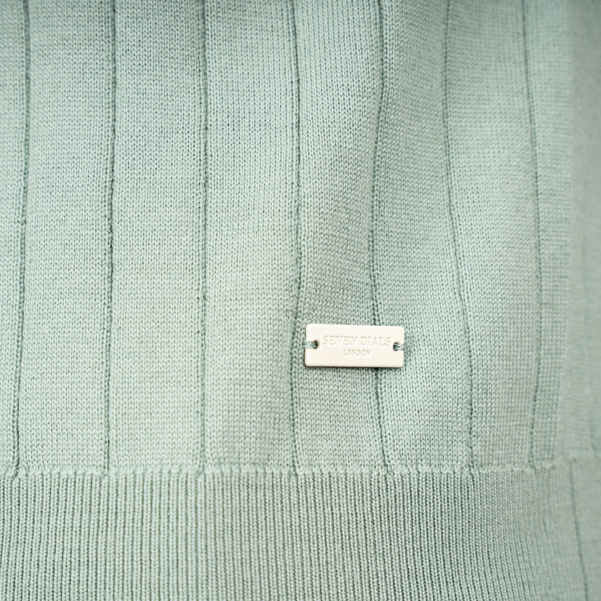 SEVEN DIALS Gebreide Polo met Rits Lichtgroen | Brentt