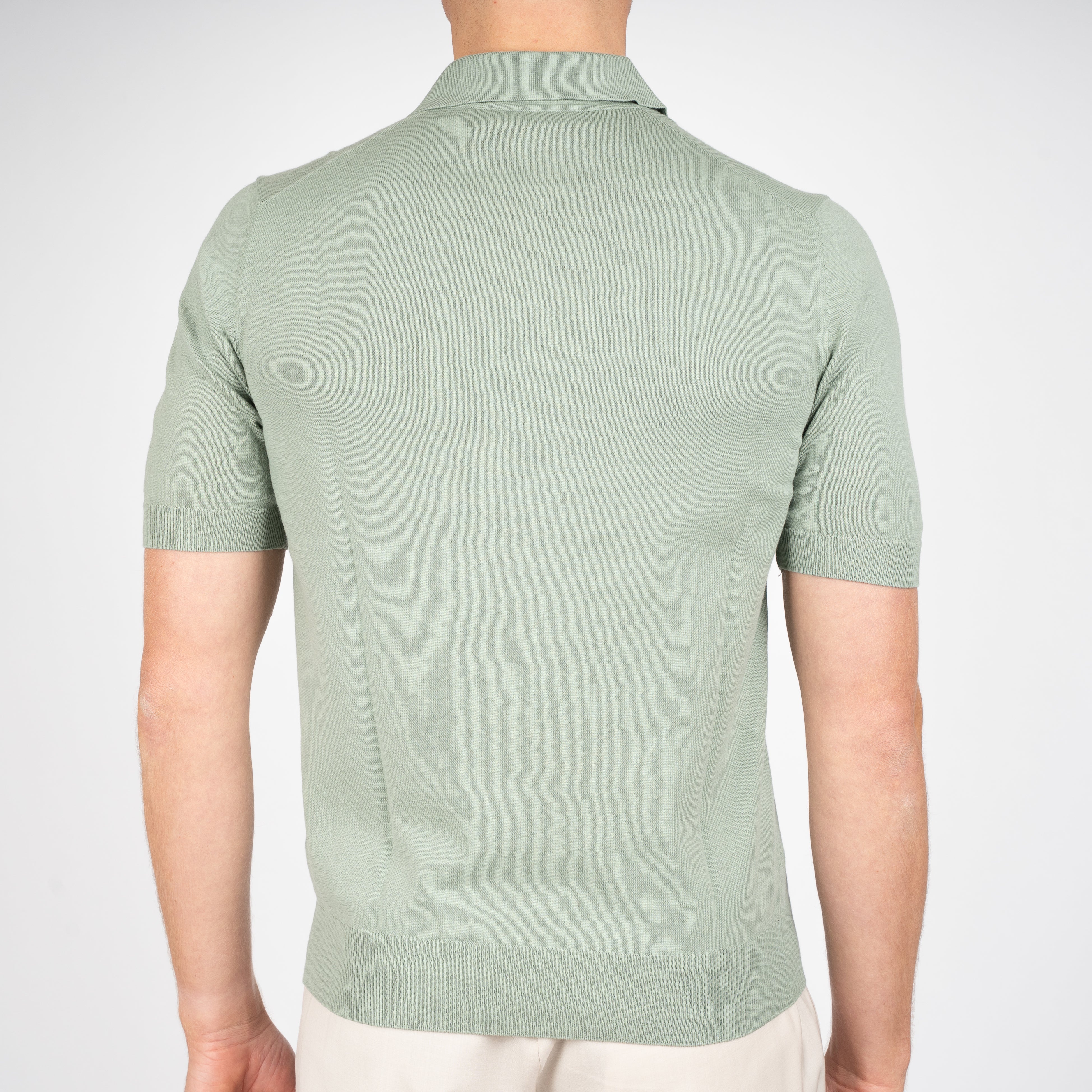 Gran Sasso Buttonless Polo Lichtgroen | Egyptian Cotton