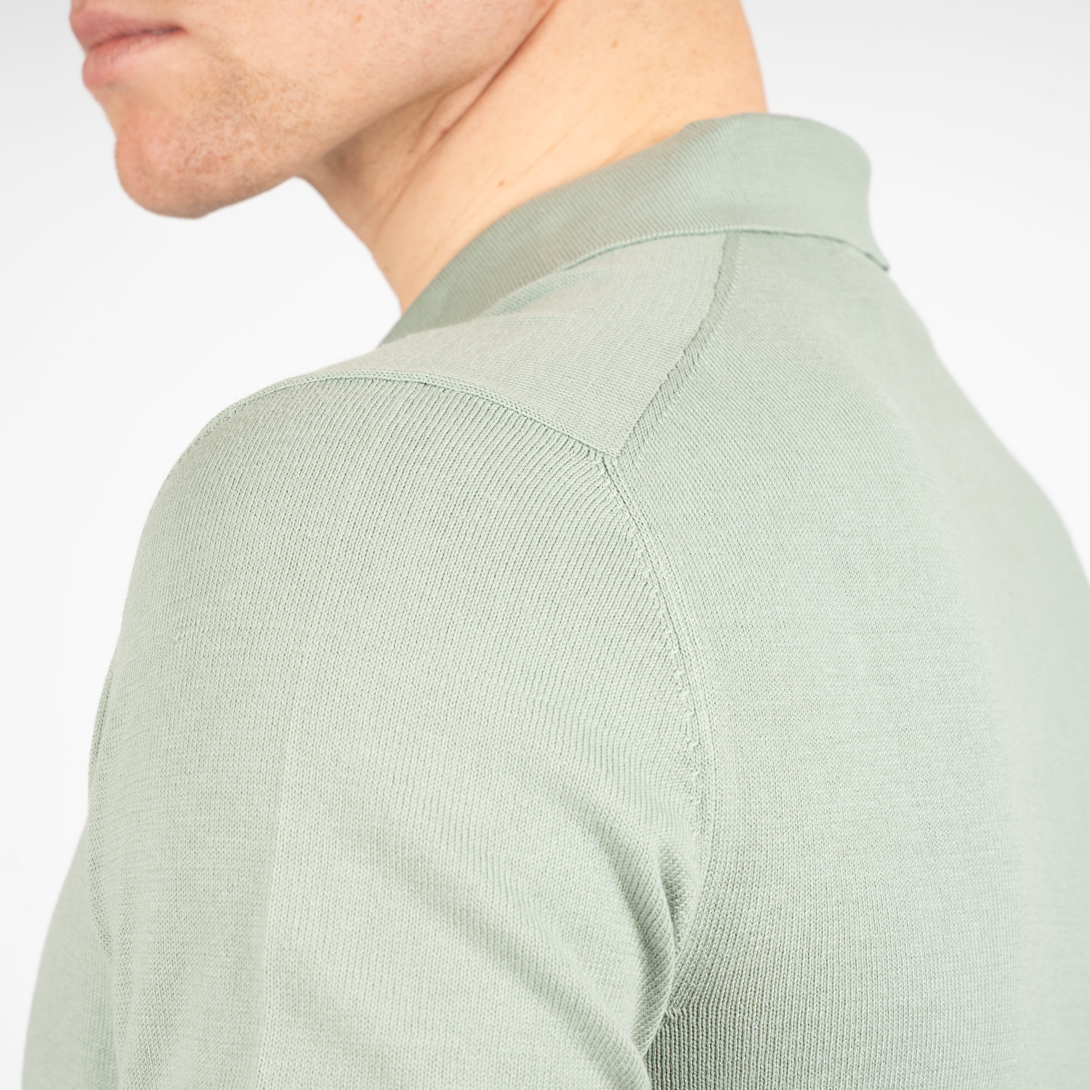 Gran Sasso Buttonless Polo Lichtgroen | Egyptian Cotton