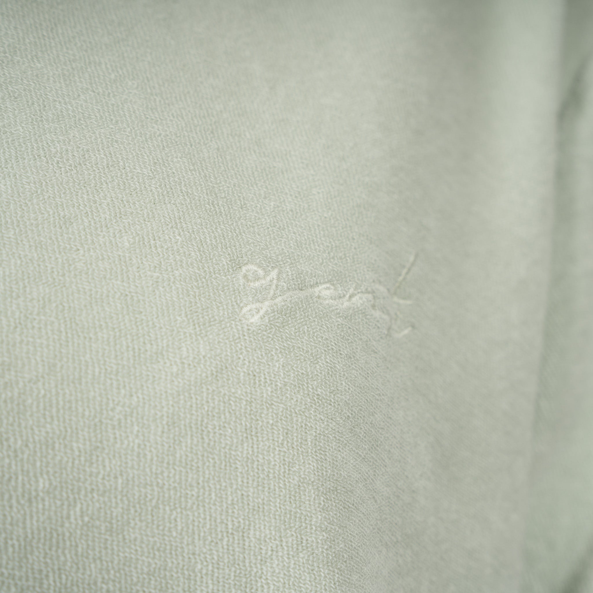 Genti Buttonless Polo Lichtgroen | Badstof