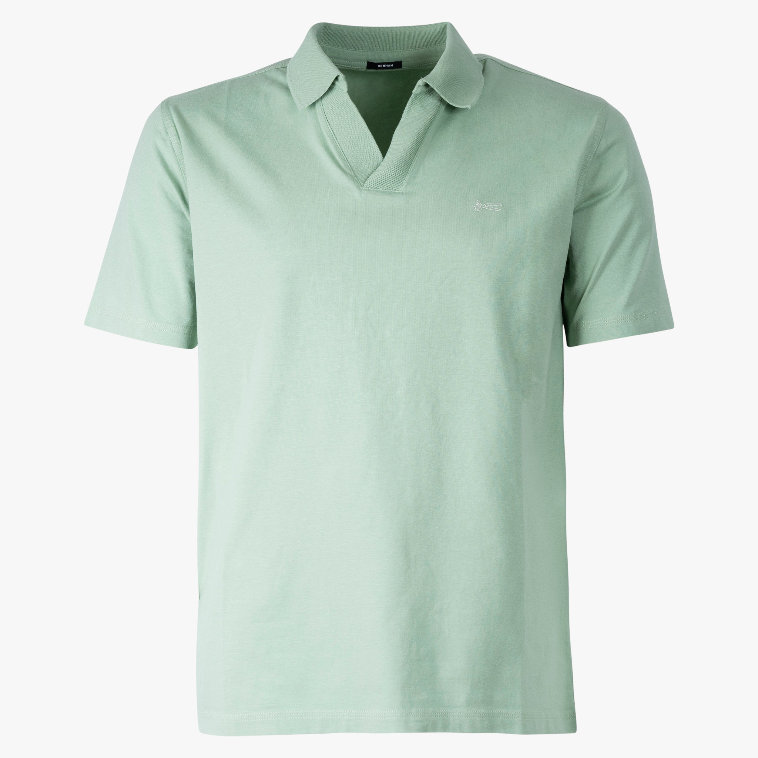 Denham Polo Lichtgroen | Scissor Open Collar