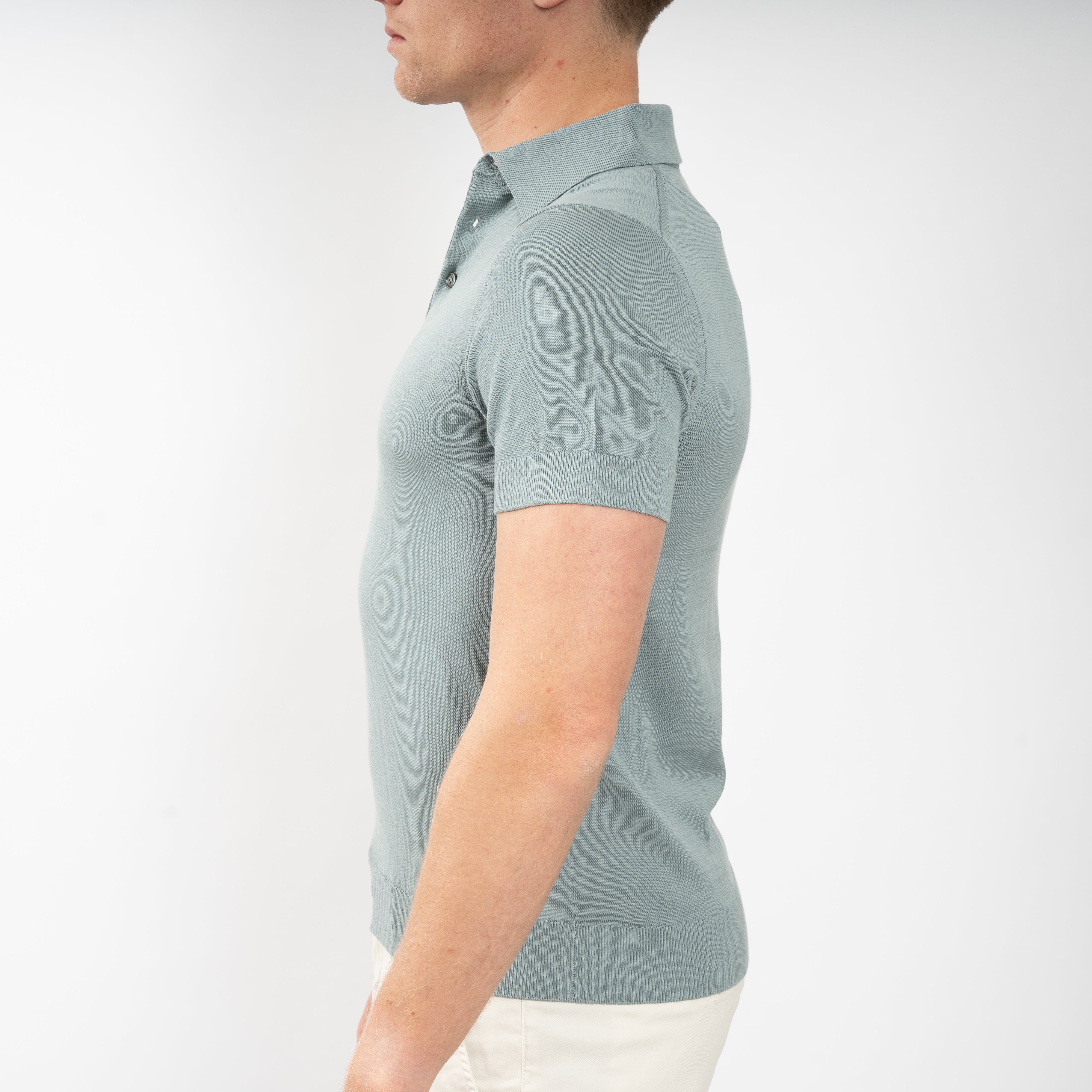 SEVEN DIALS Gebreide Polo Staalblauw | Fillin