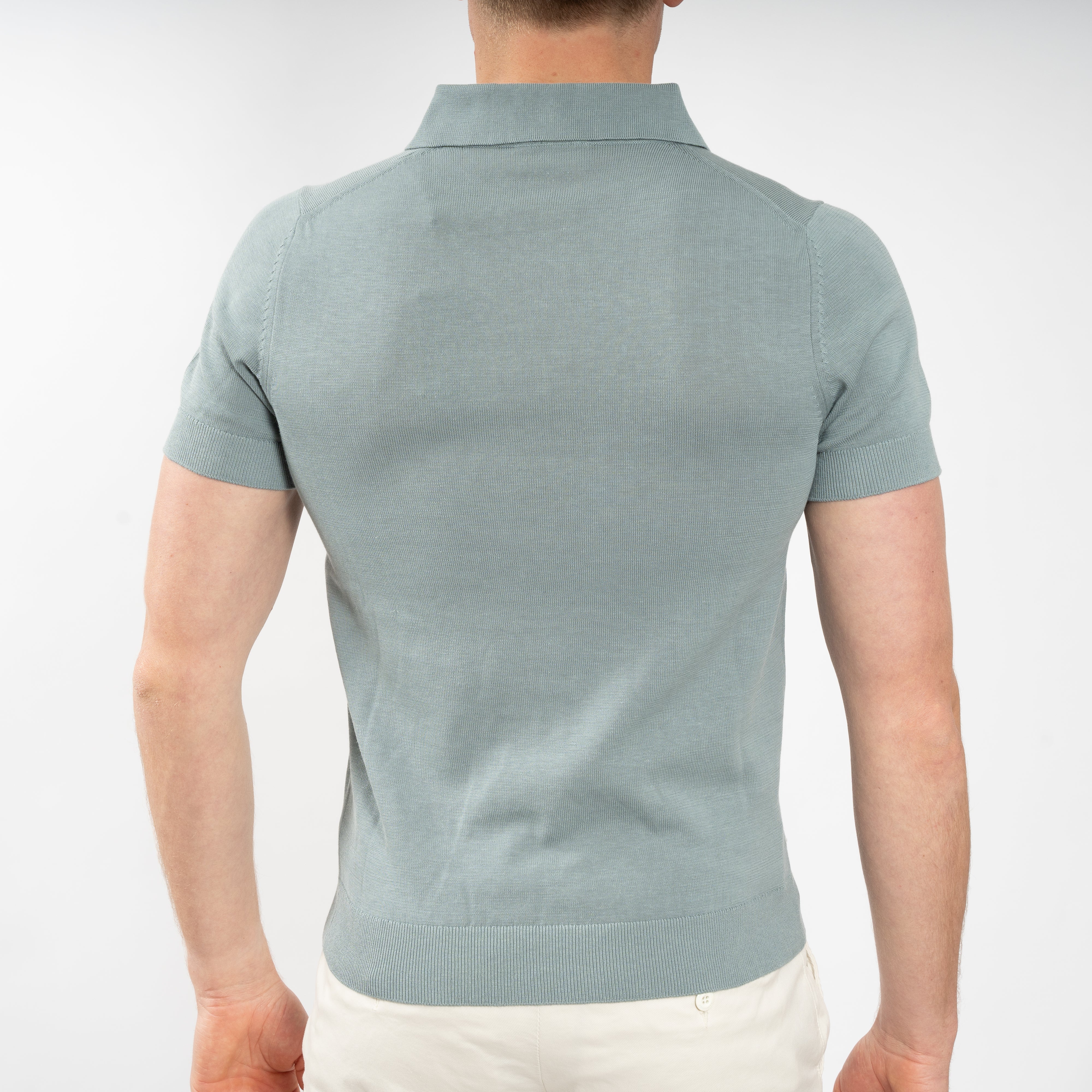 SEVEN DIALS Gebreide Polo Staalblauw | Fillin
