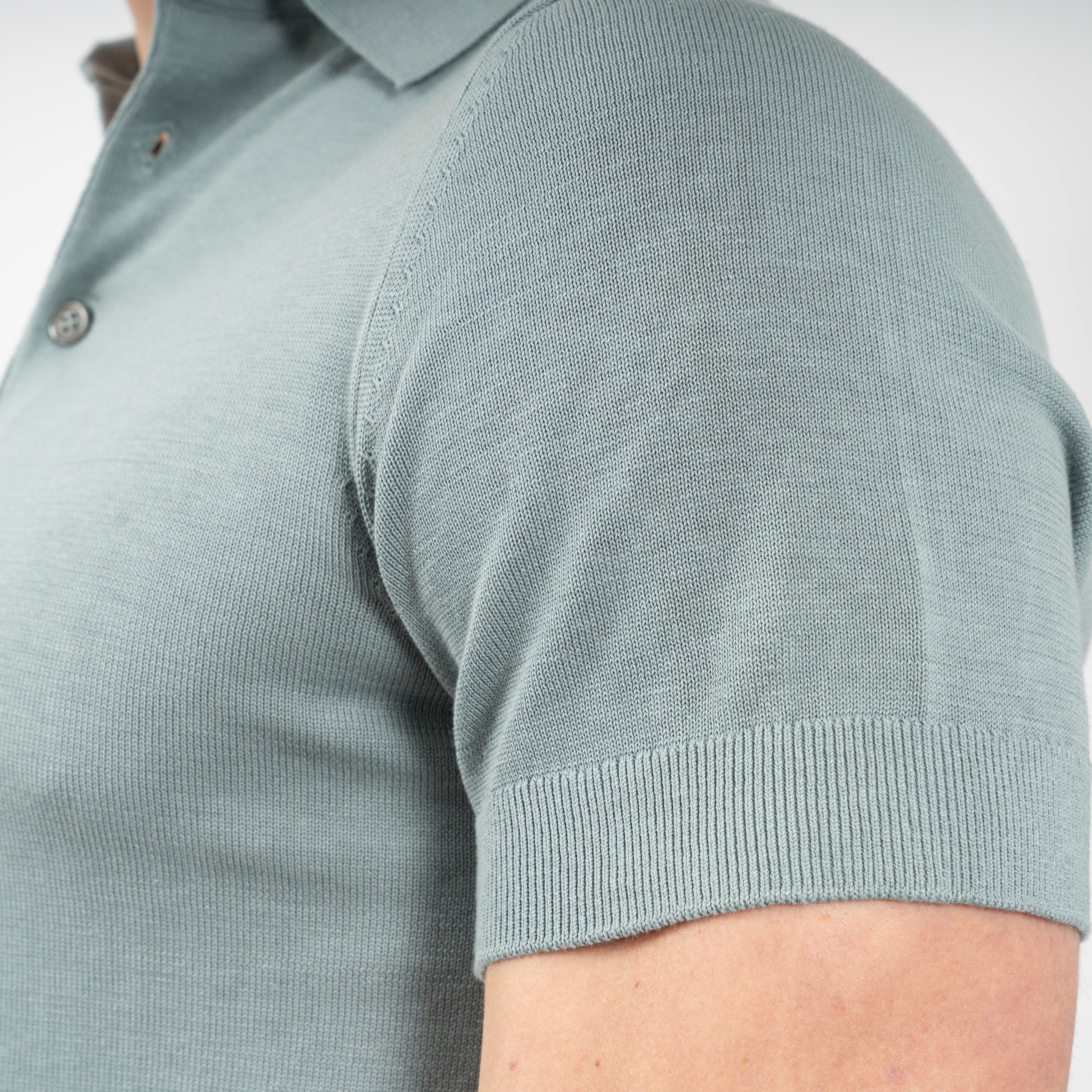 SEVEN DIALS Gebreide Polo Staalblauw | Fillin