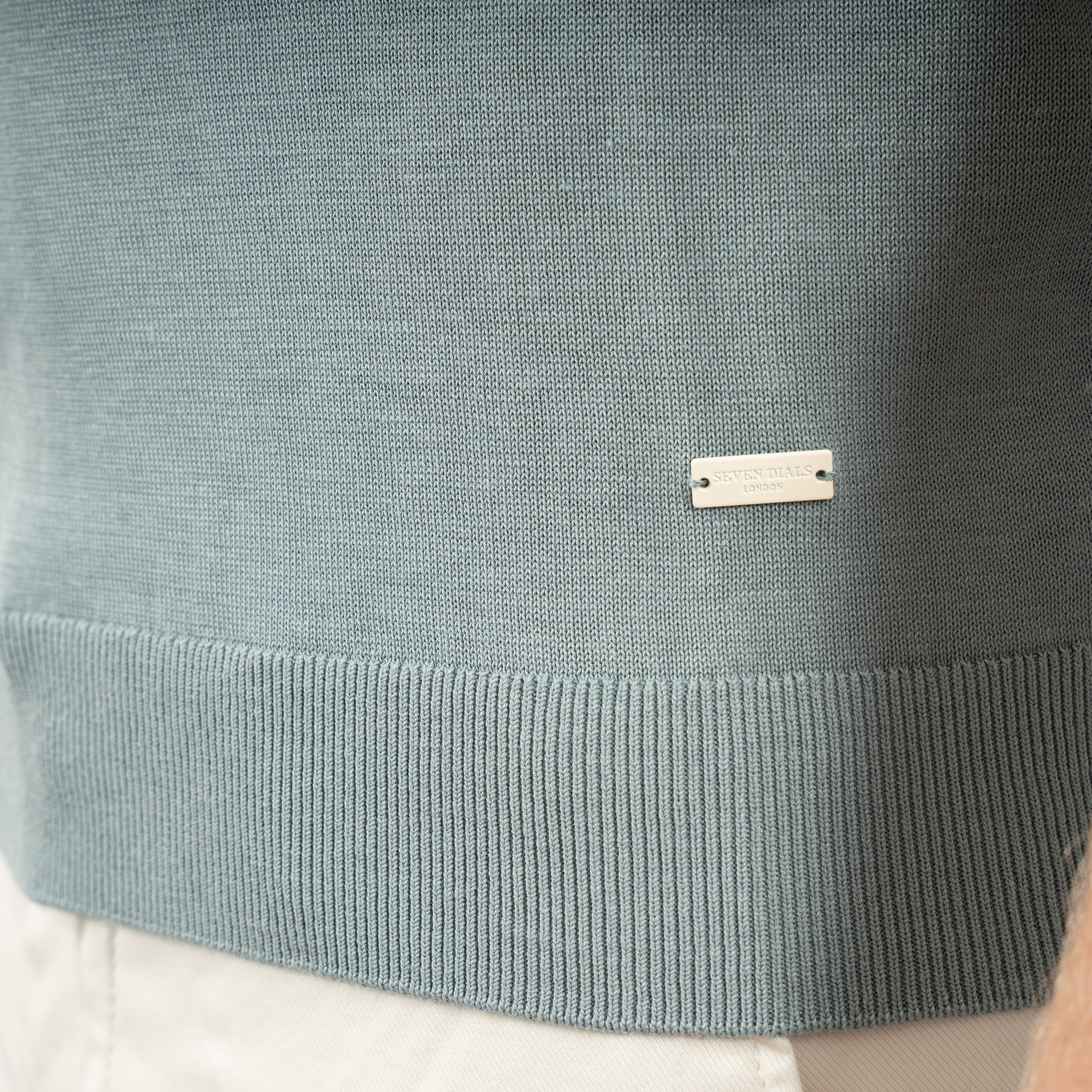 SEVEN DIALS Gebreide Polo Staalblauw | Fillin