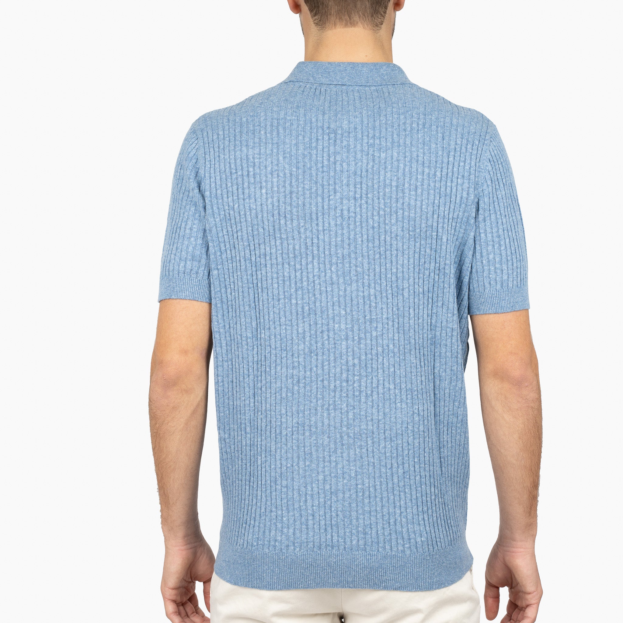 SEVEN DIALS Gebreide Polo Lichtblauw | Rio