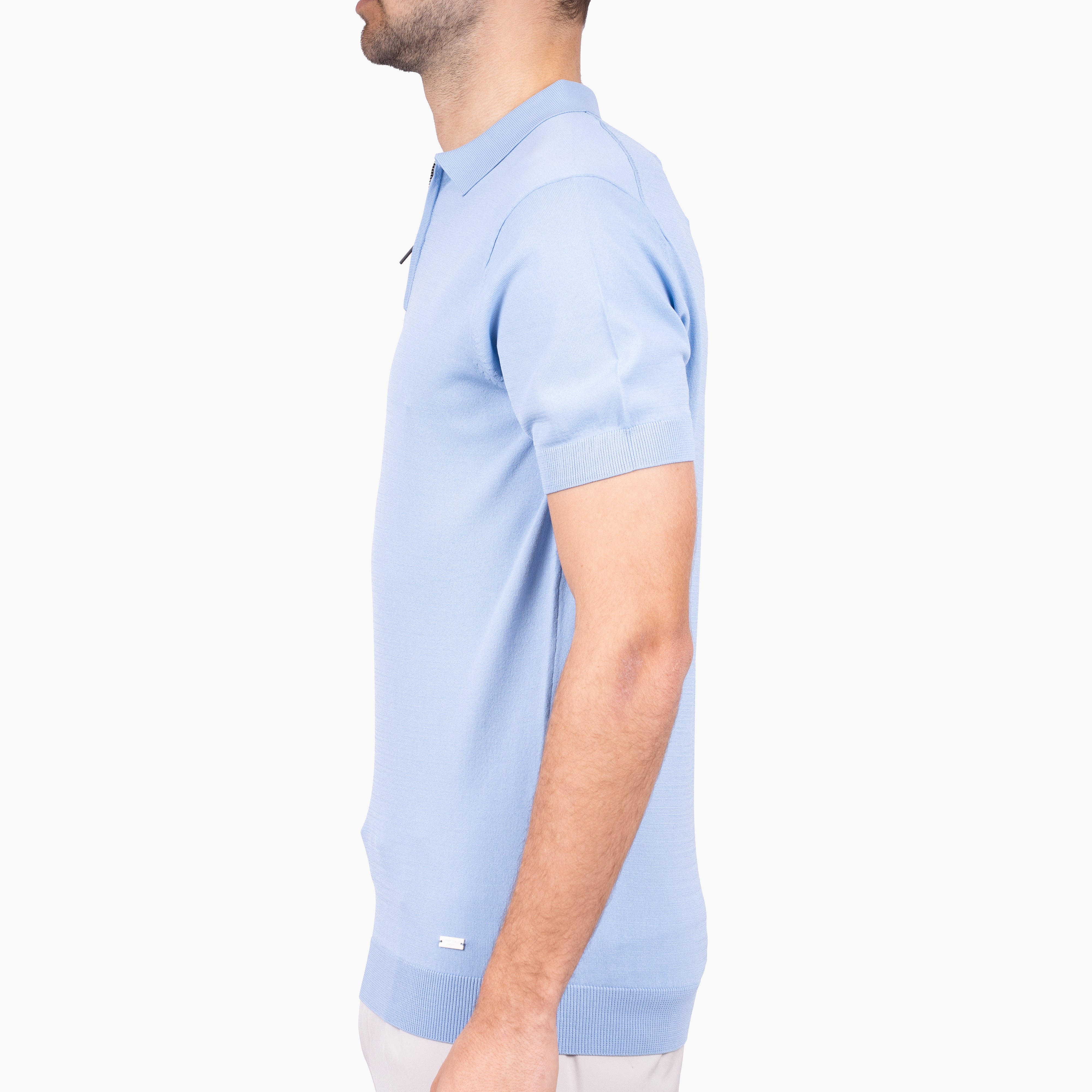 SEVEN DIALS Technische Polo met Rits Lichtblauw | Osric