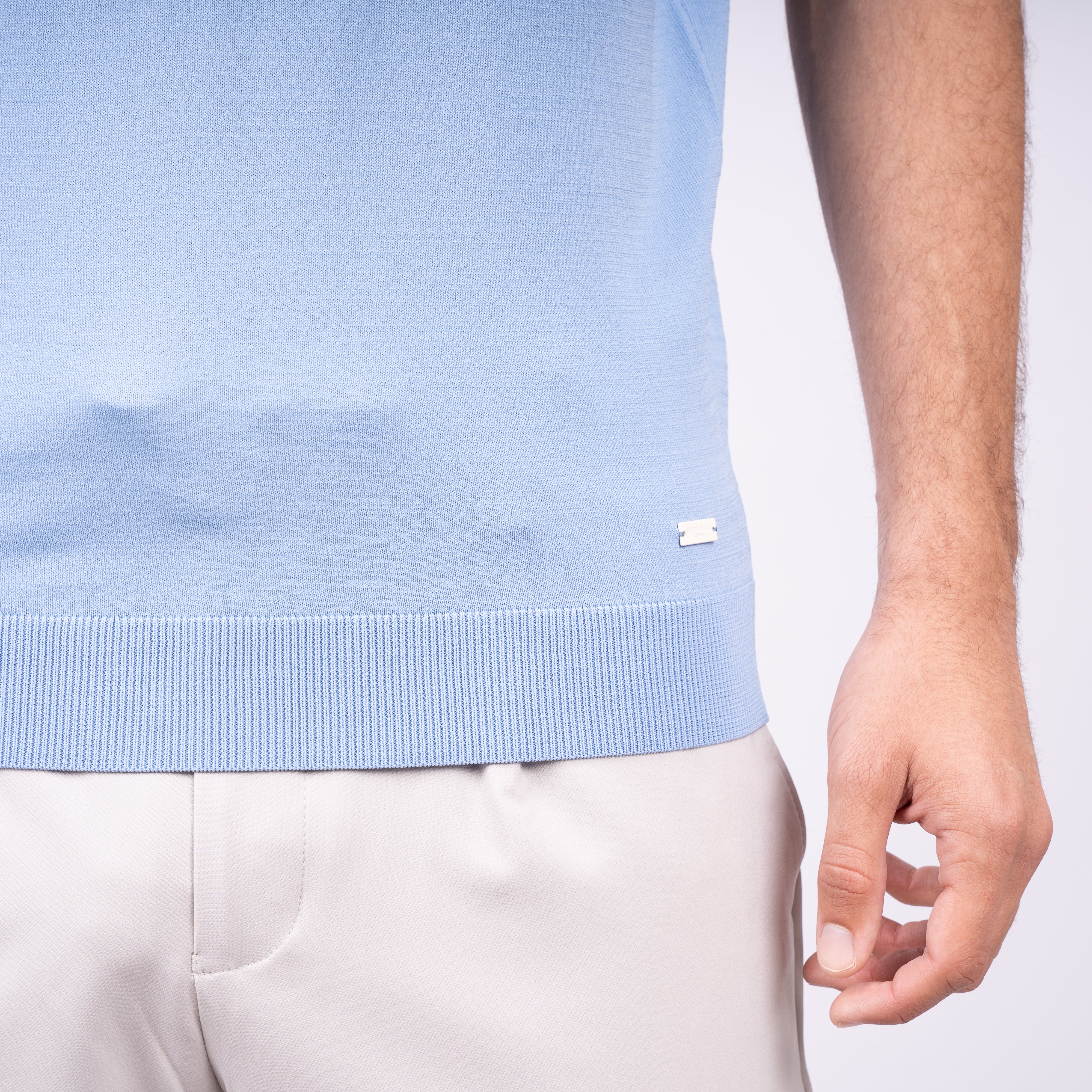 SEVEN DIALS Technische Polo met Rits Lichtblauw | Osric