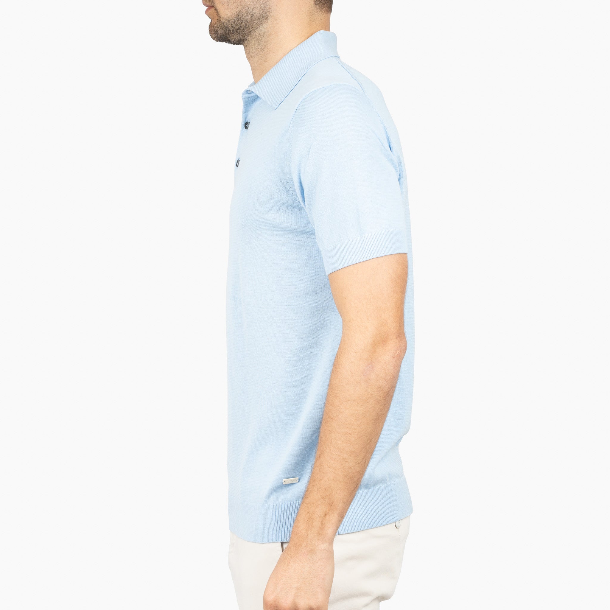 SEVEN DIALS Gebreide Polo Lichtblauw | Fillin