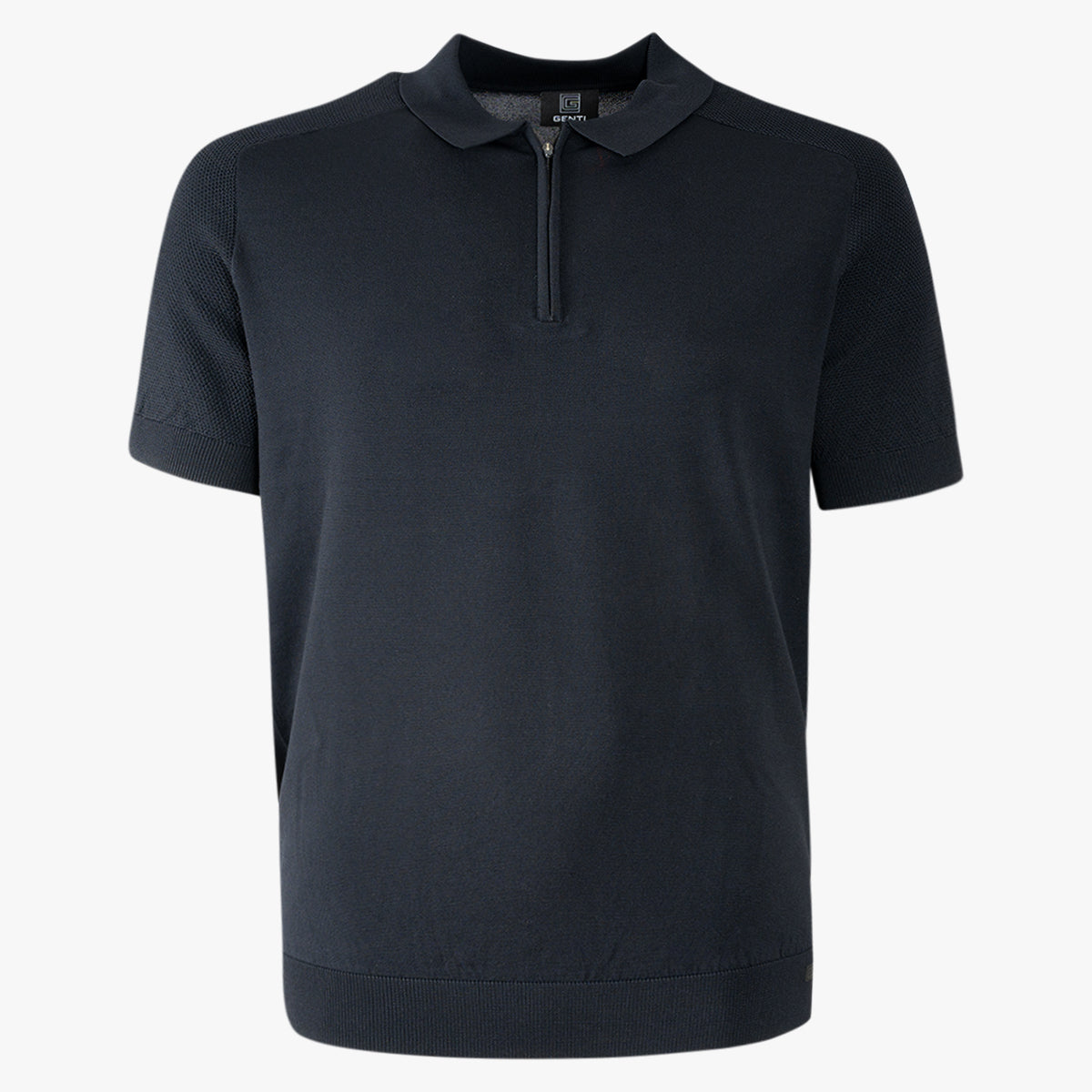 Genti Zip-Polo Donkerblauw | Cool Dry