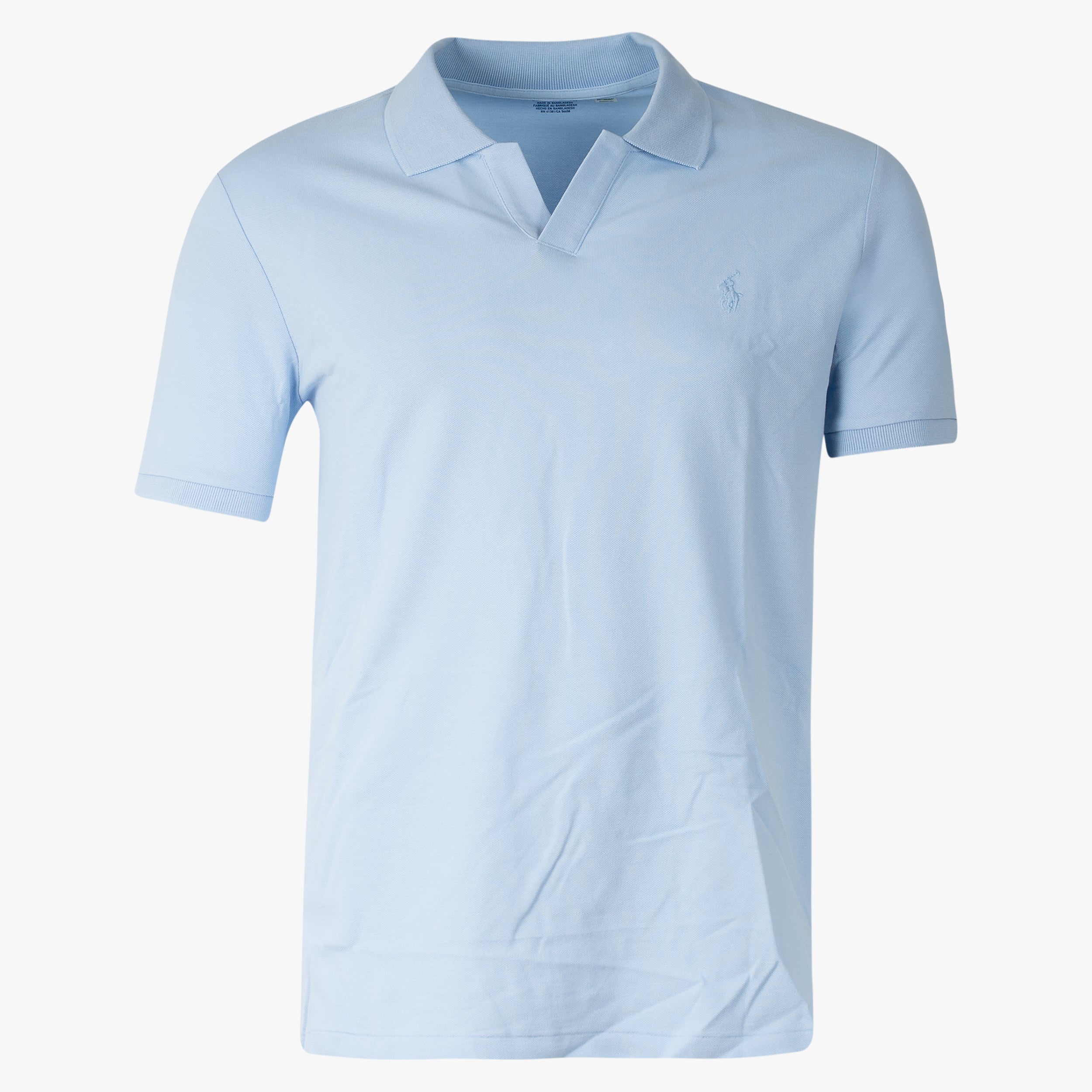 Ralph Lauren Buttonless Polo Lichtblauw | Custom Slim Fit