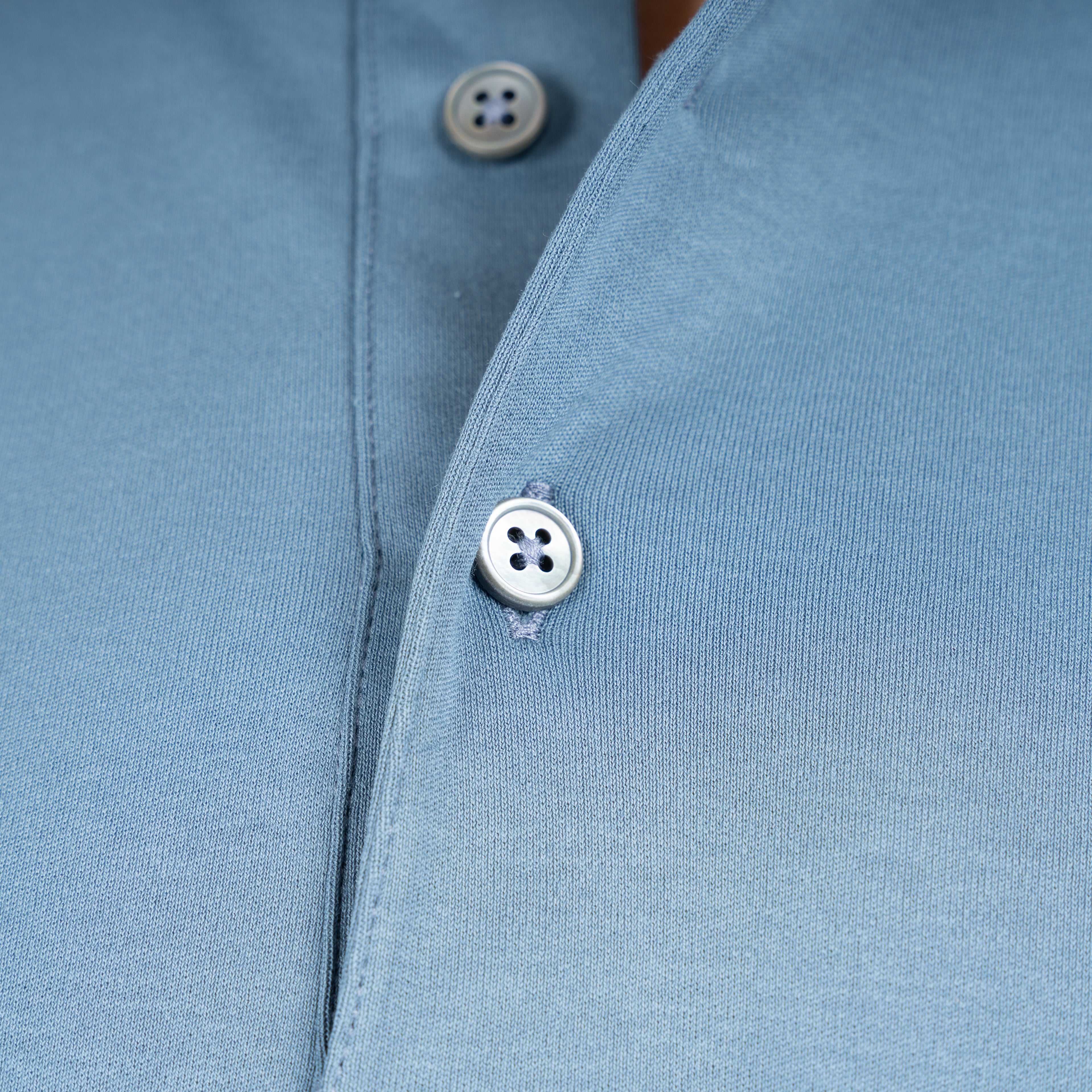 Gran Sasso Polo Staalblauw | Mercerized Cotton