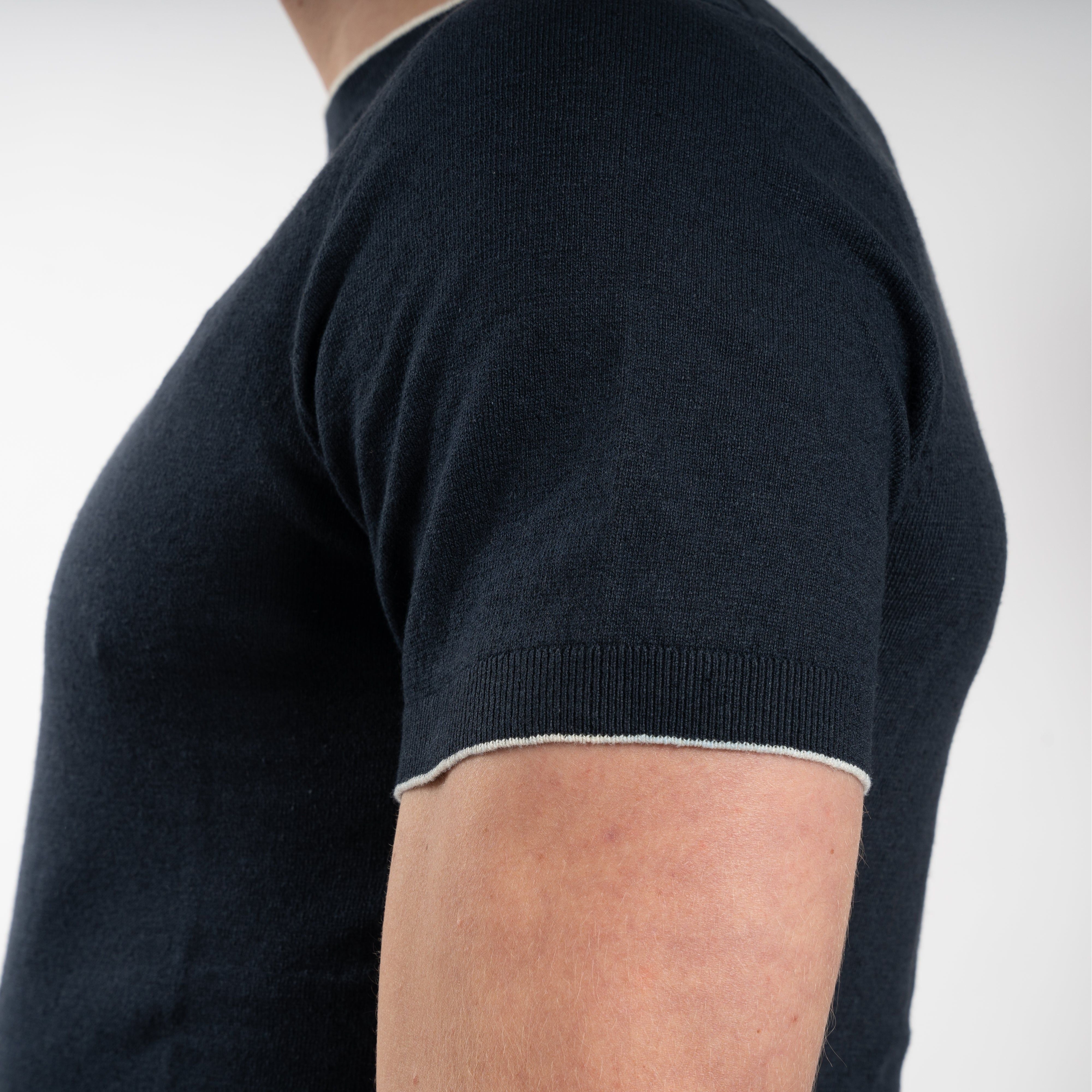 SEVEN DIALS Linnen T-Shirt Donkerblauw | Bennett