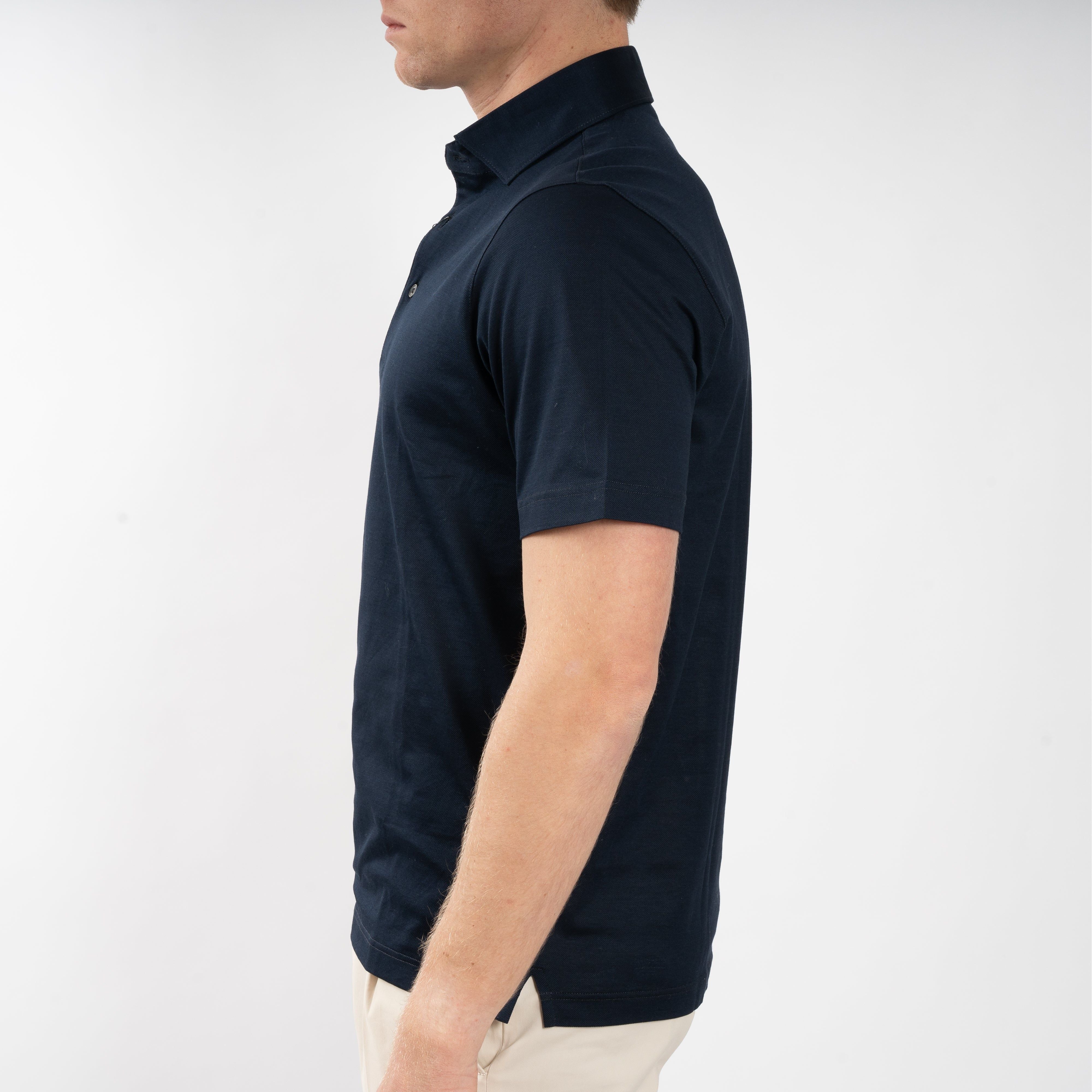 Gran Sasso Polo Donkerblauw | Mercerized Cotton