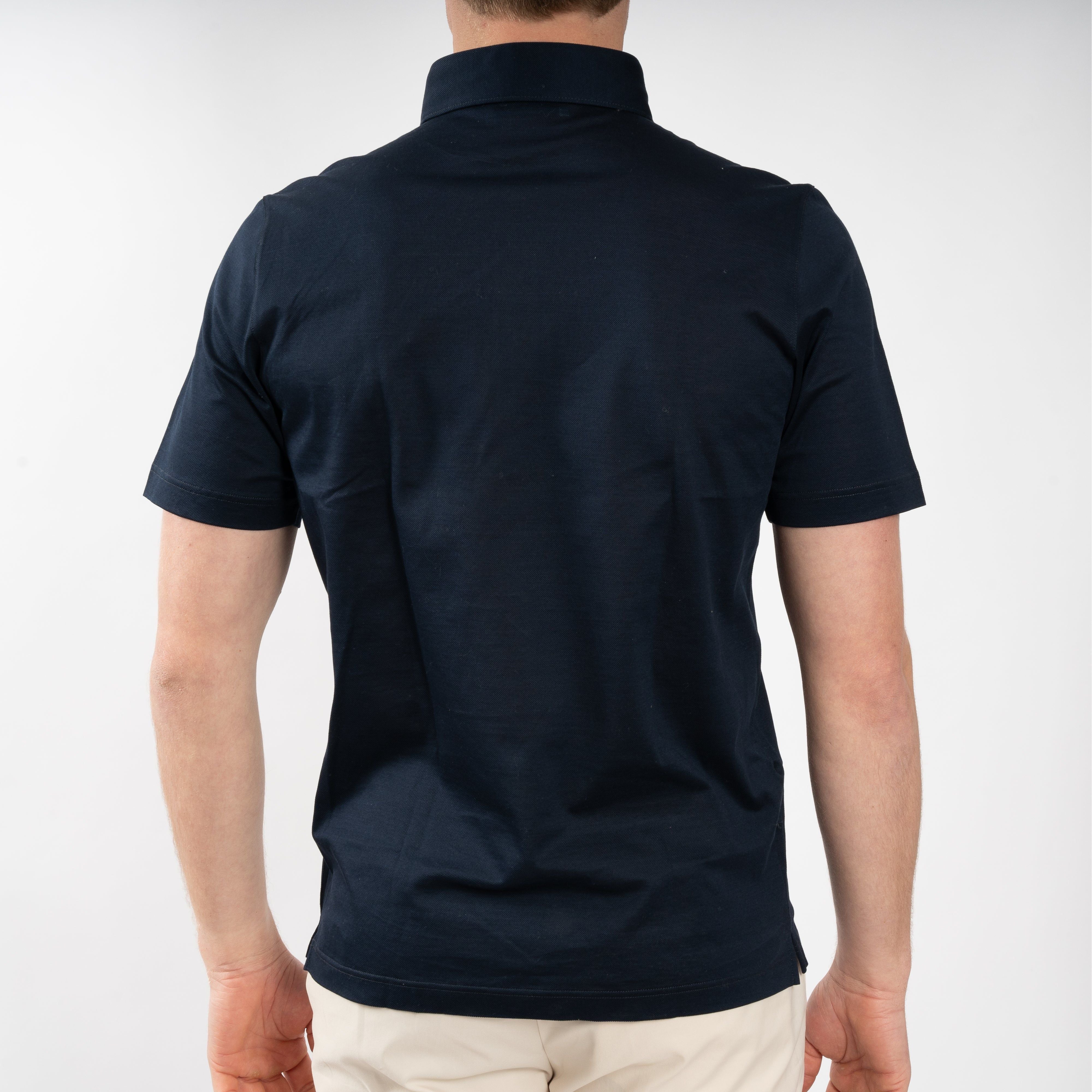 Gran Sasso Polo Donkerblauw | Mercerized Cotton