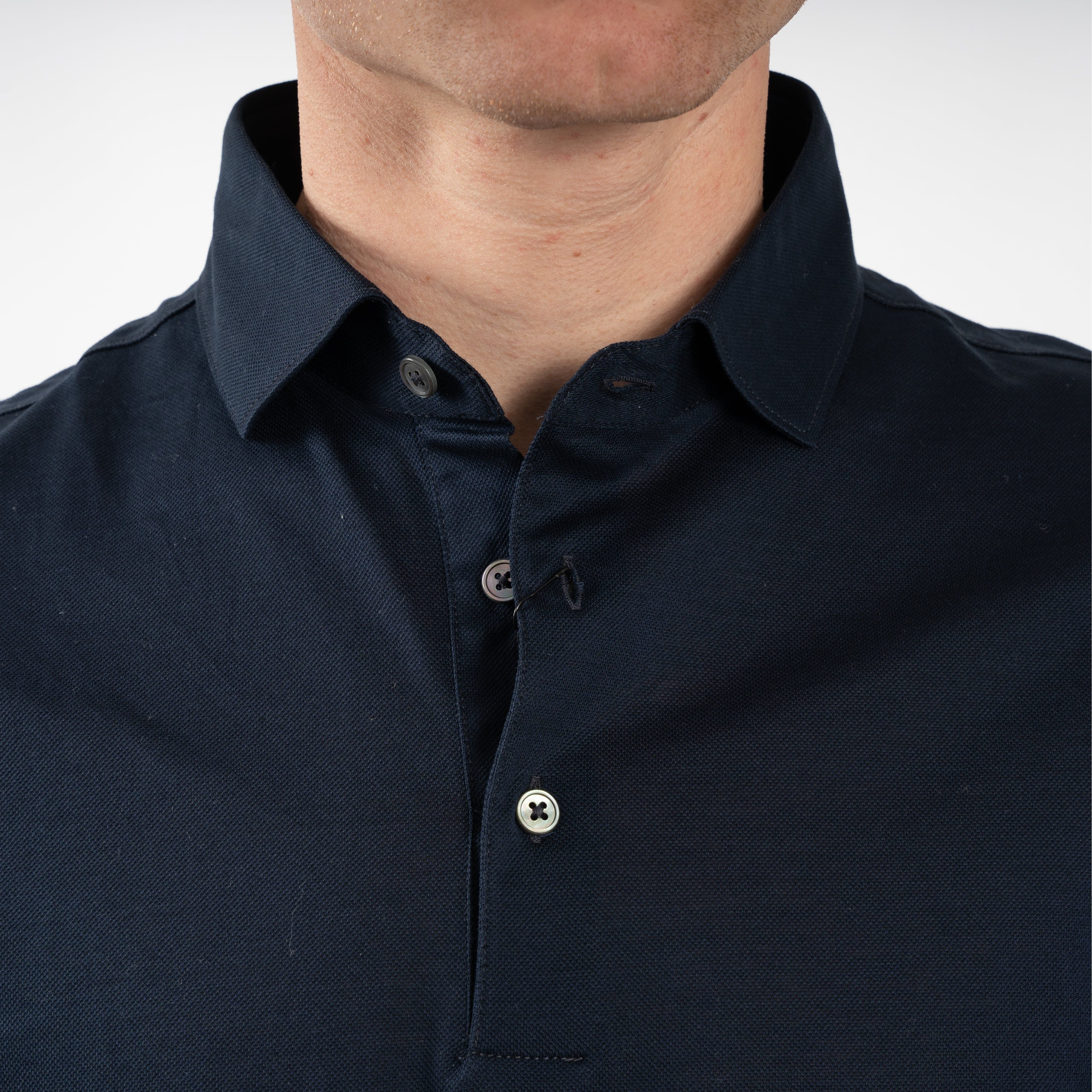 Gran Sasso Polo Donkerblauw | Mercerized Cotton