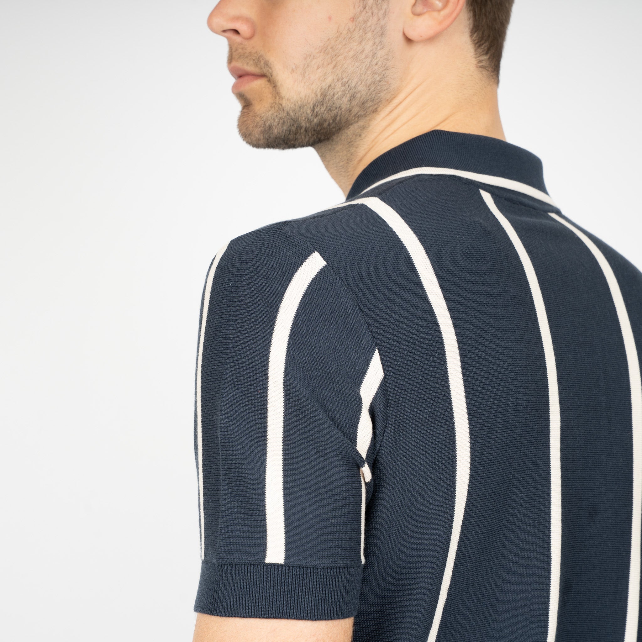 SEVEN DIALS Gebreide Polo Blauw | Rayan