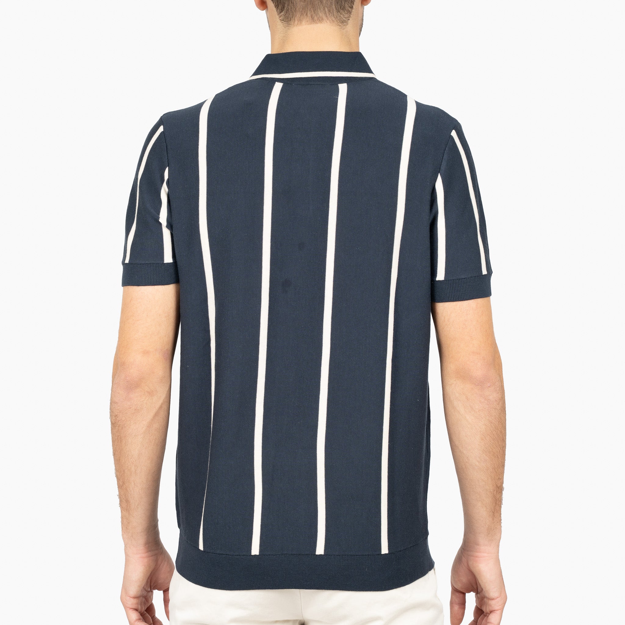 SEVEN DIALS Gebreide Polo Blauw | Rayan