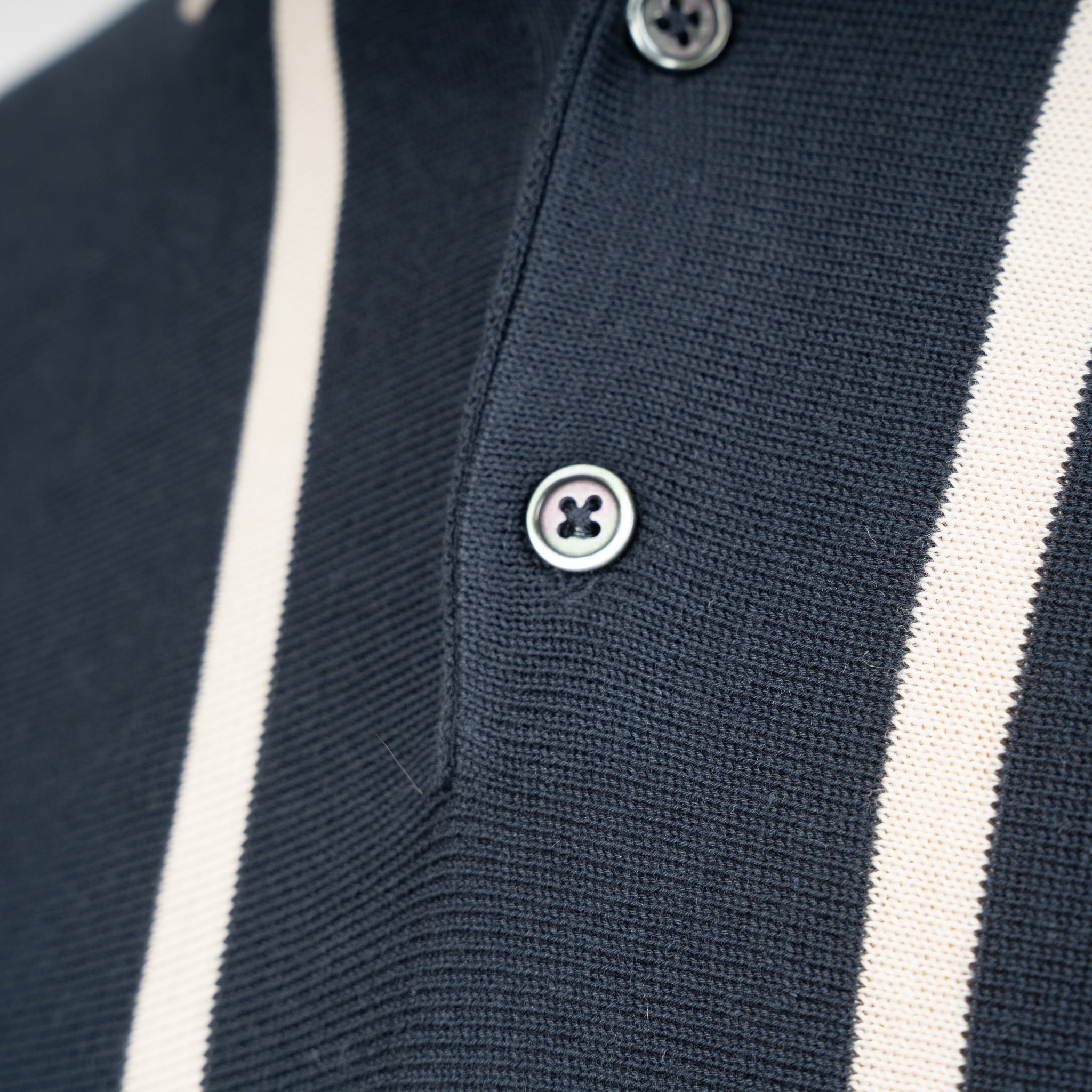 SEVEN DIALS Gebreide Polo Blauw | Rayan