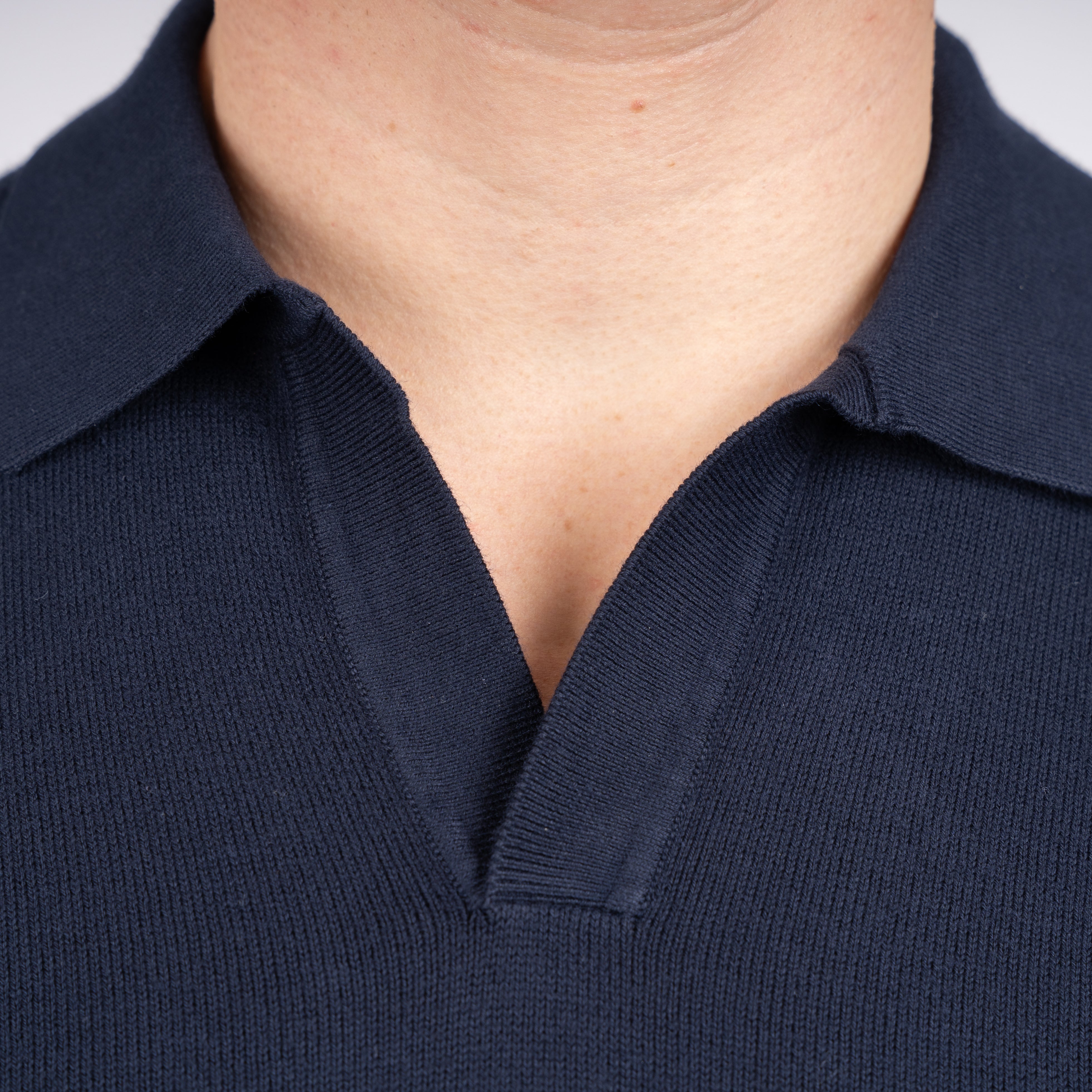 Gran Sasso Buttonless Polo Blauw | Egyptian Cotton