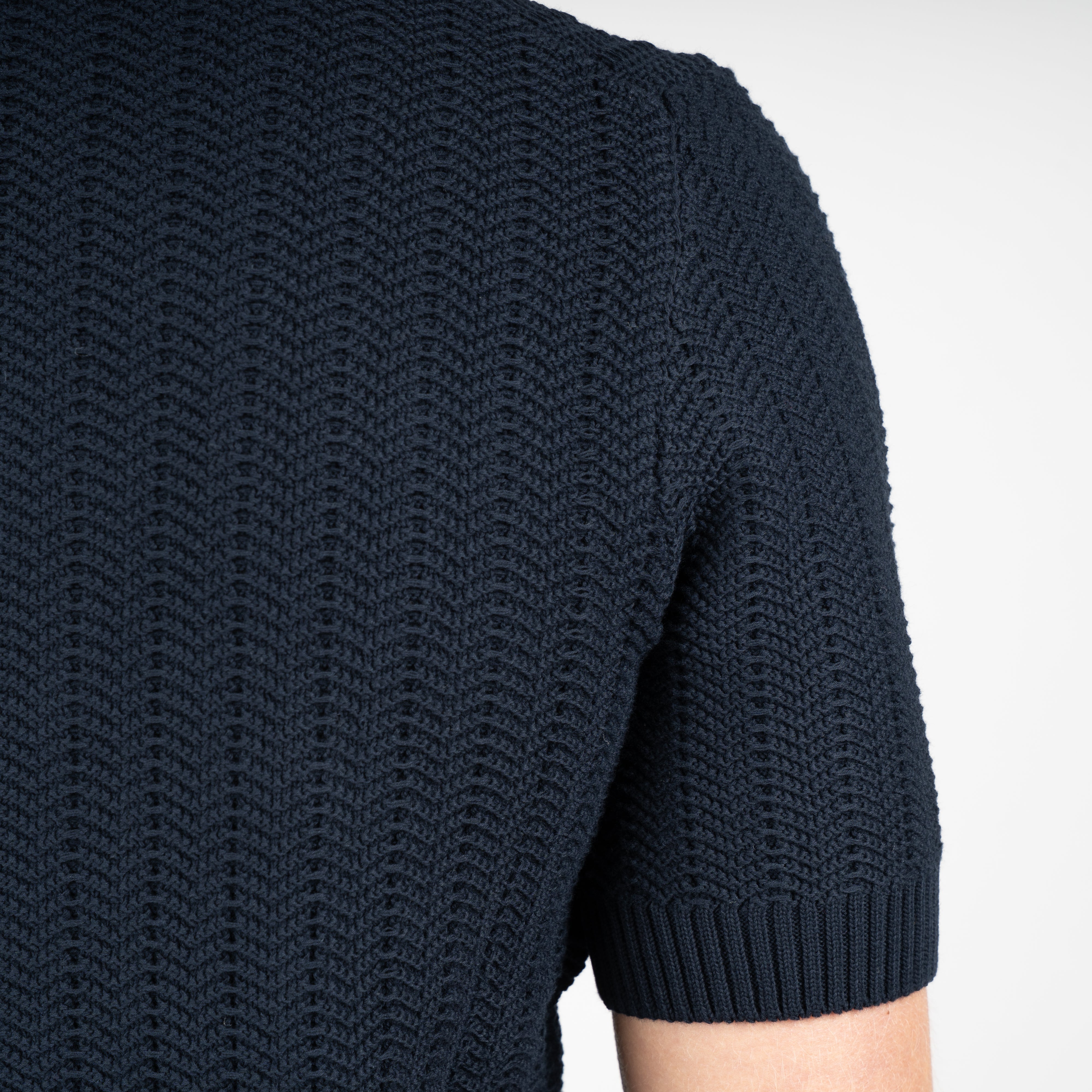 Gran Sasso Polo Buttonless Kraag Blauw | Cotton